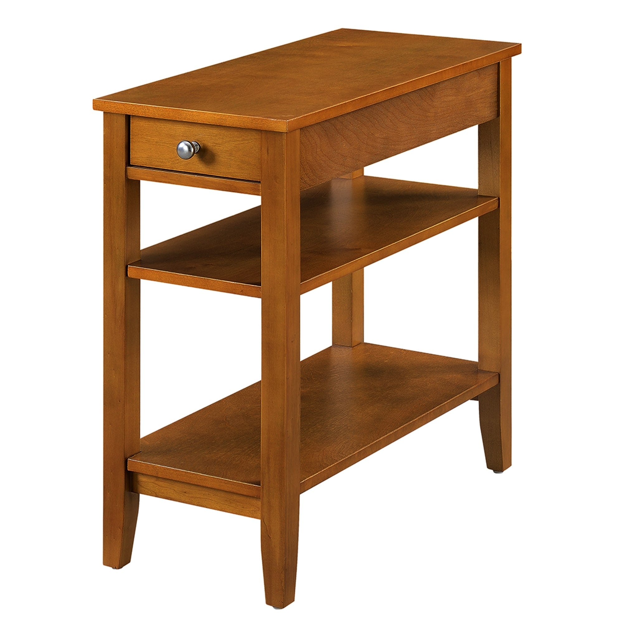 Convenience Concepts American Heritage 1 Drawer Chairside End Table with Shelves