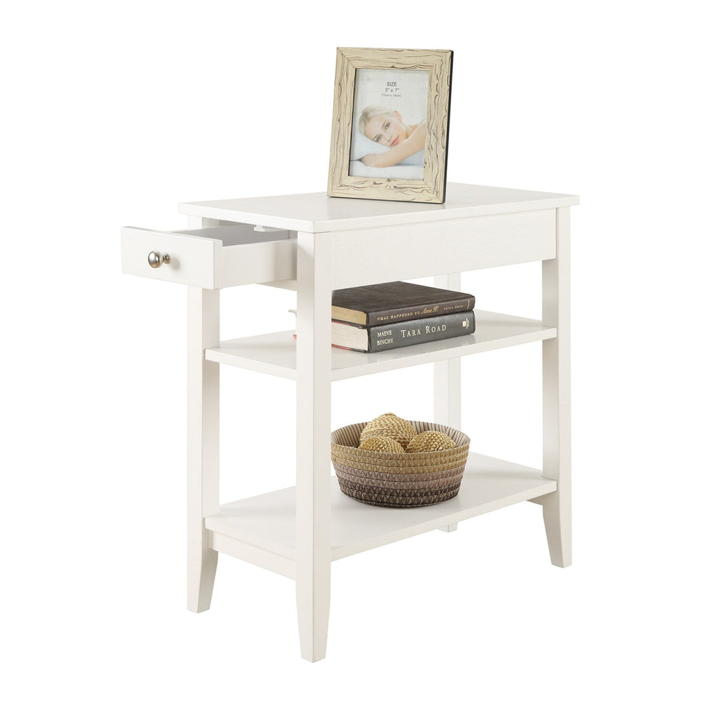 Convenience Concepts American Heritage 1 Drawer Chairside End Table with Shelves