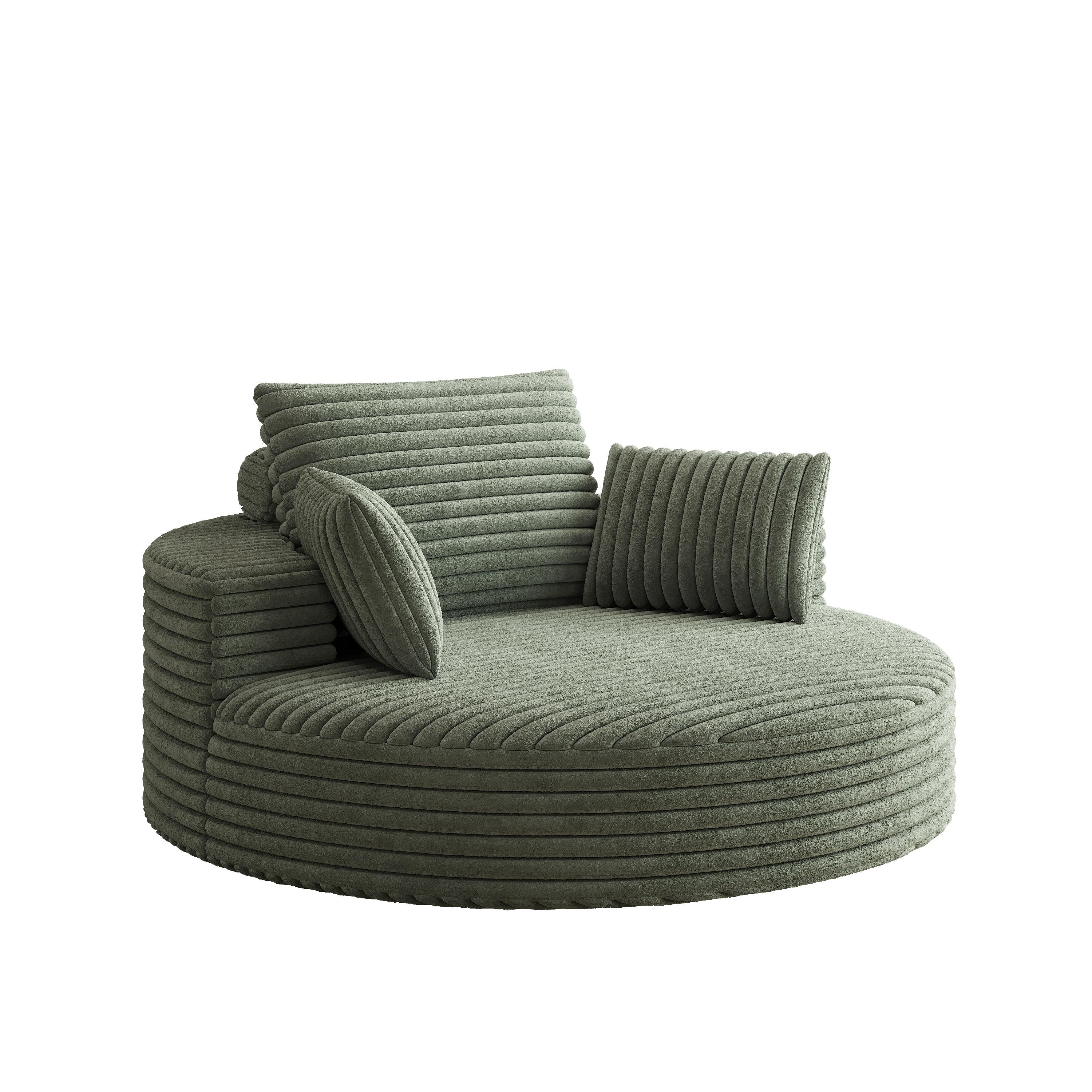 Corduroy Chenille Foam Single Swivel Chair