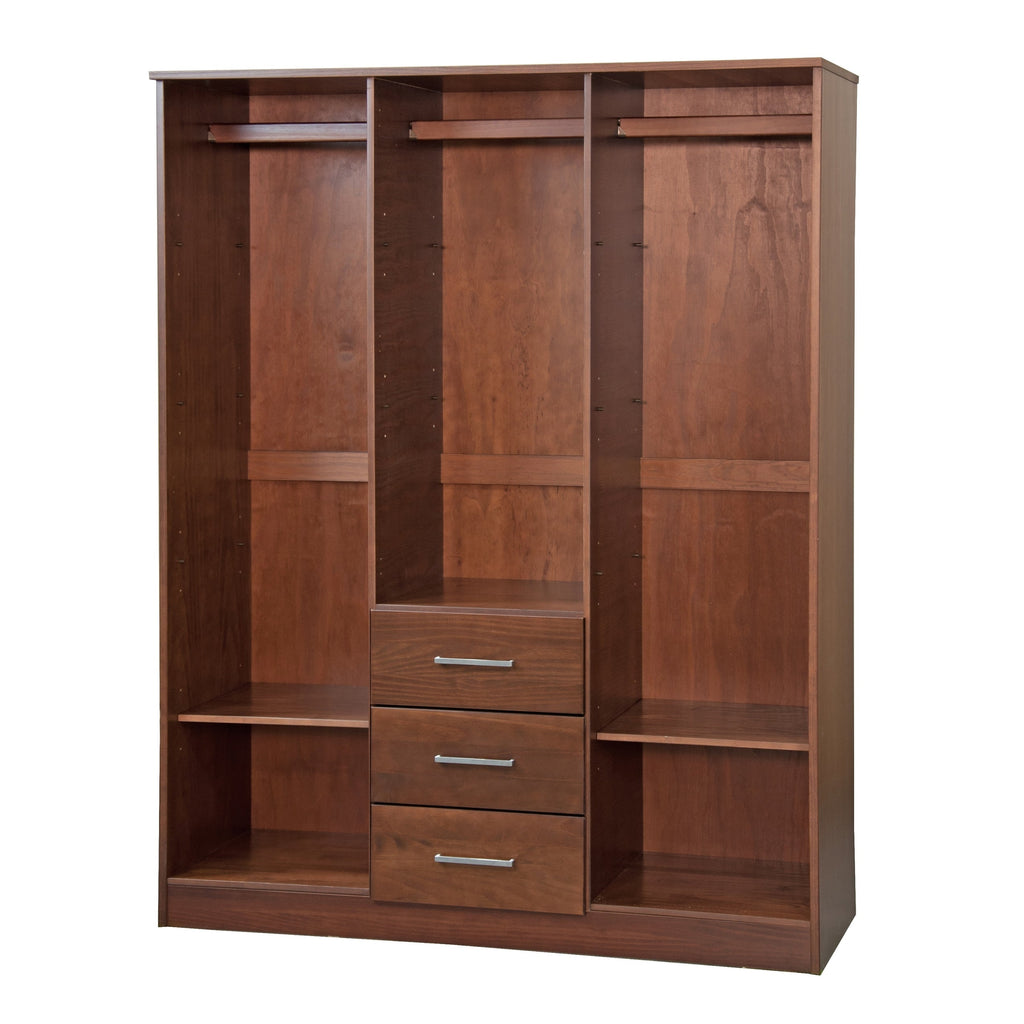 Armoire penderie 3 portes Cosmo 100 % bois massif de Palace Imports avec portes en bois massif ou en miroir
