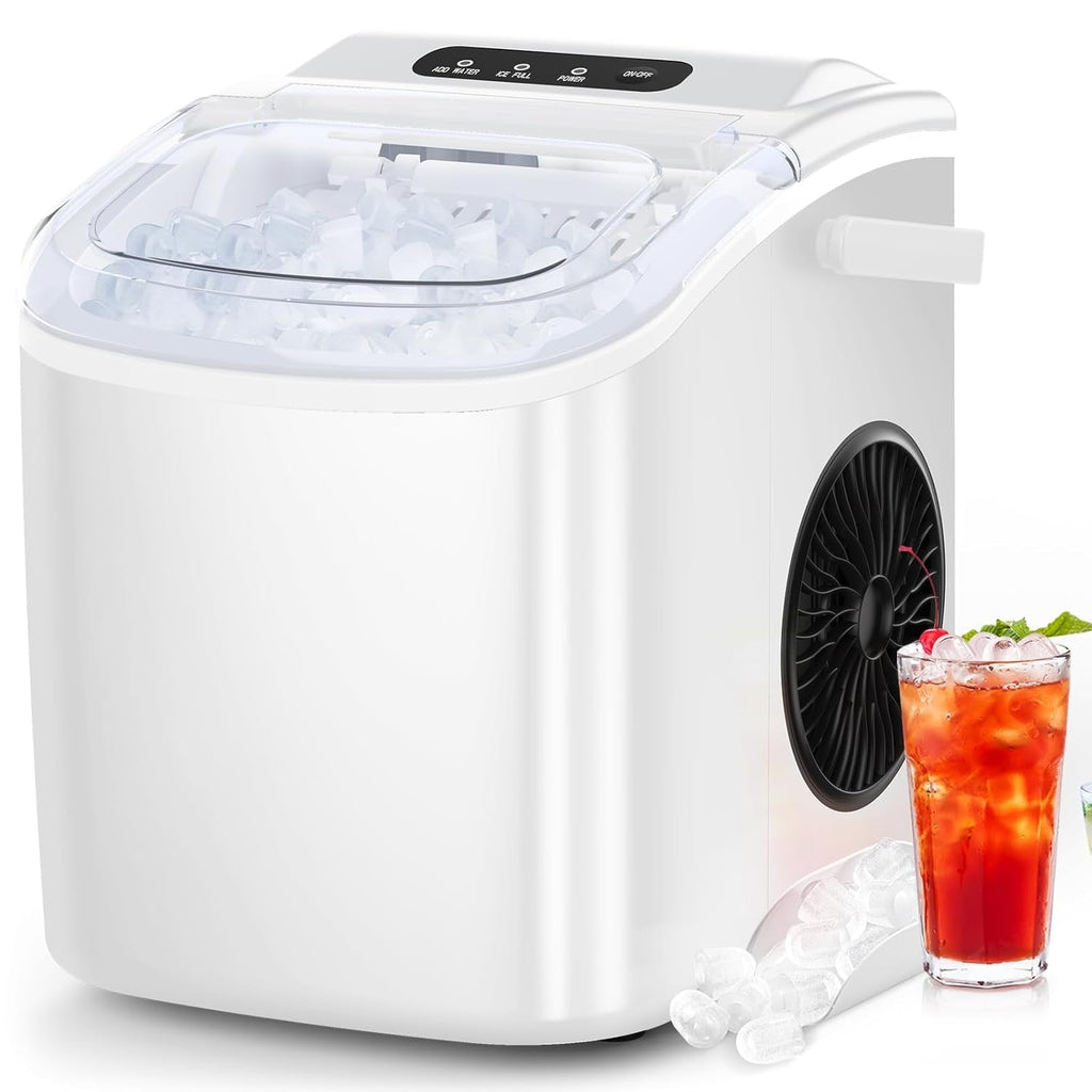 Countertop Portable Ice Maker with Self-cleaning ,9 Bullet Ice Cubes in 6 Mins, Comes with Ice Basket and Ice Scoop