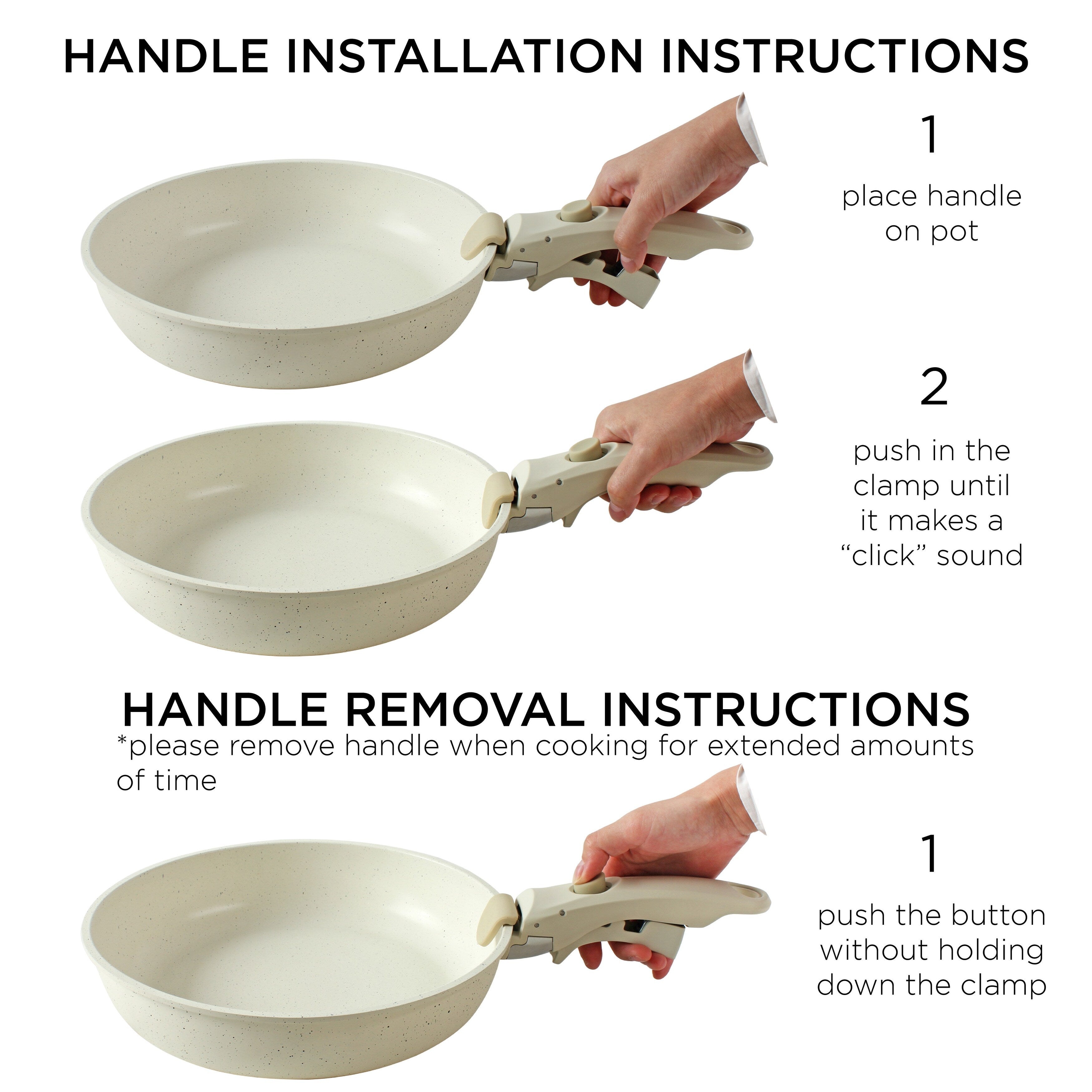 Country Kitchen RV Cookware- 13 Piece Aluminum Pots and Pans with Removable Handle Oven Safe