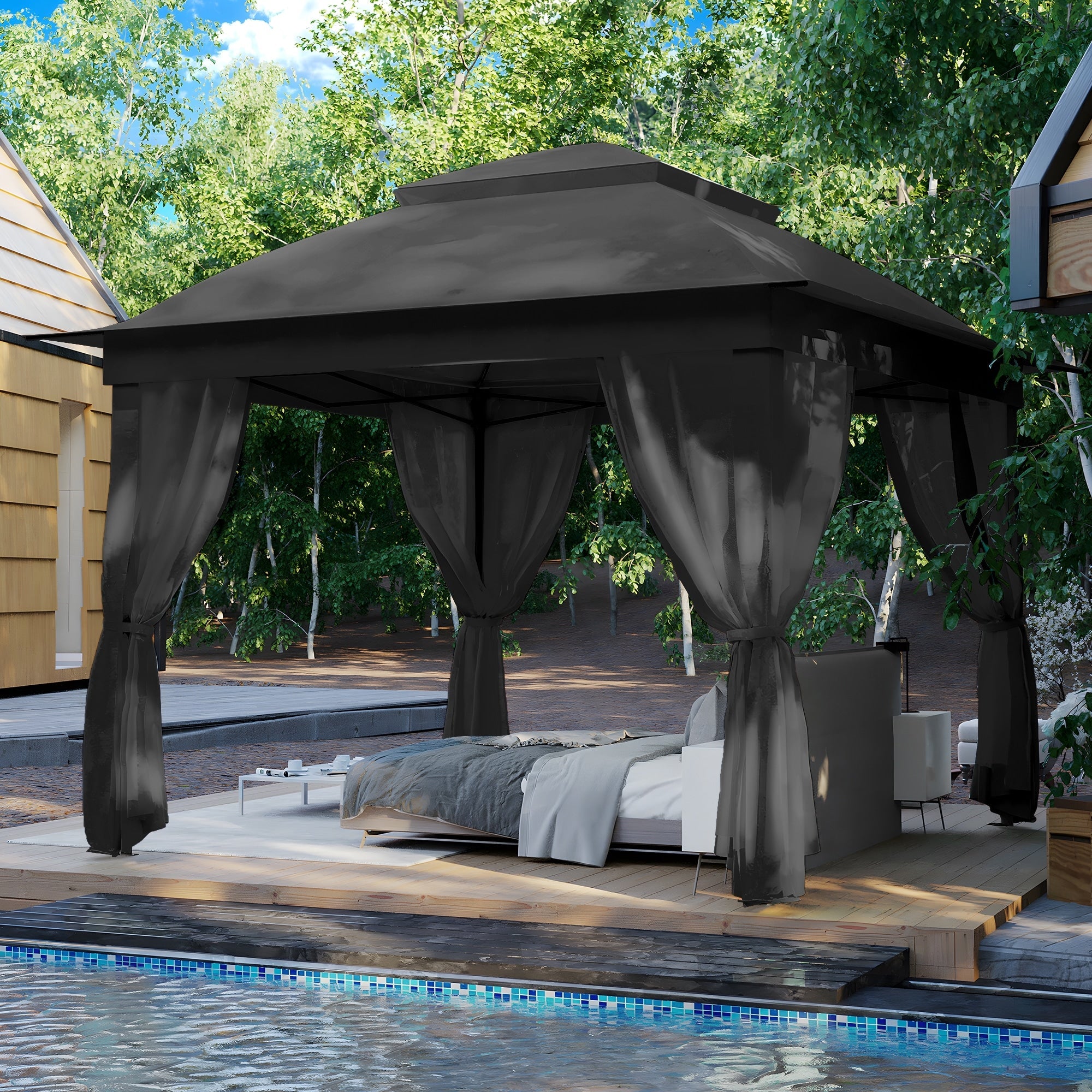 Gazebo escamotable en acier Cozywor de 11 pi x 11 pi avec moustiquaire