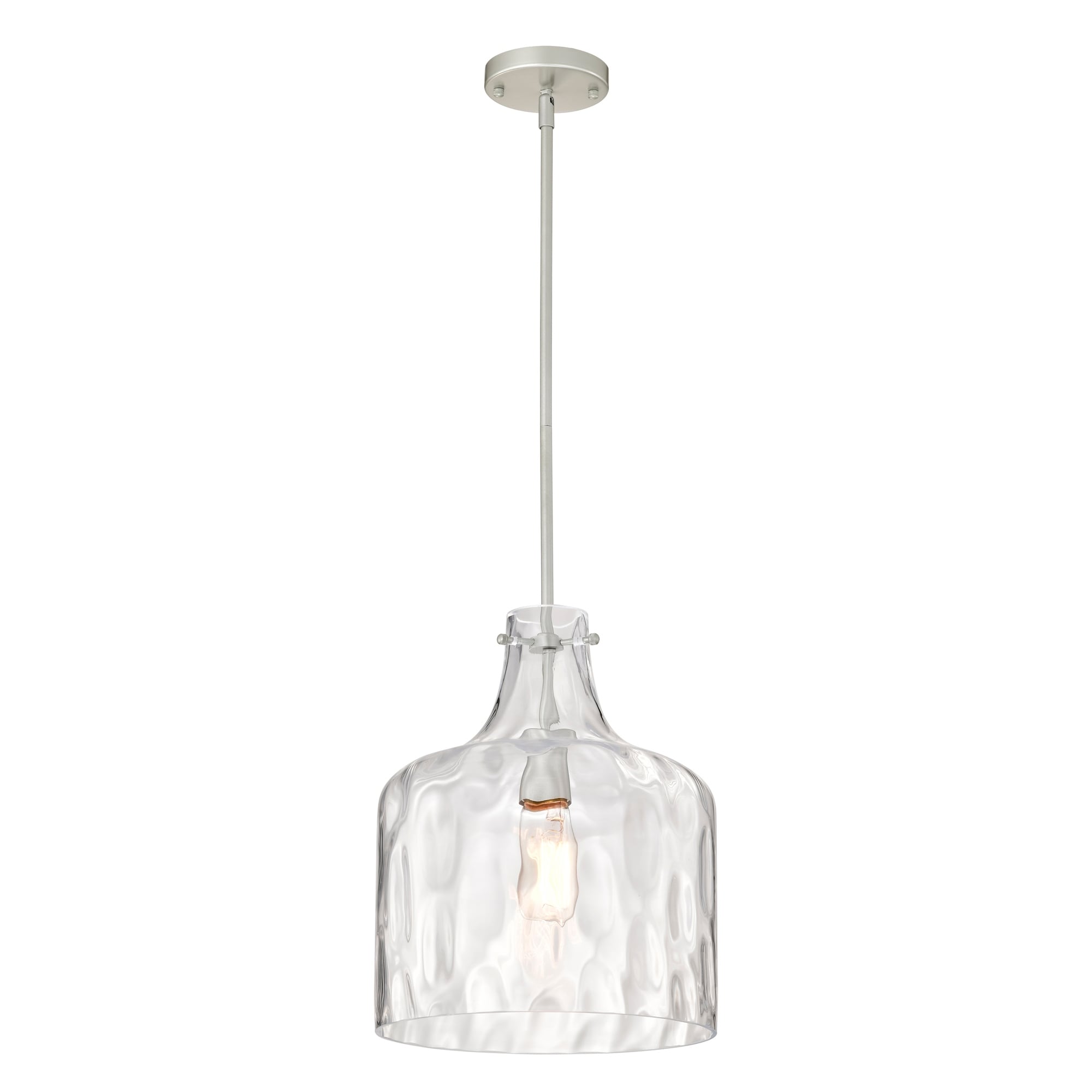 Daelan Clear Dimpled Glass Single Light Pendant Light - 12in