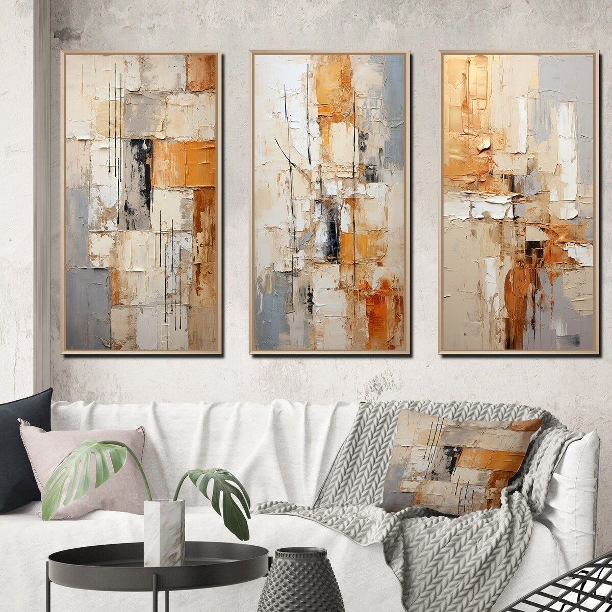 Designart Abstraction I Abstract Framed Wall Art Set Of 3 Frame Gallery Wall Set For Home Decor