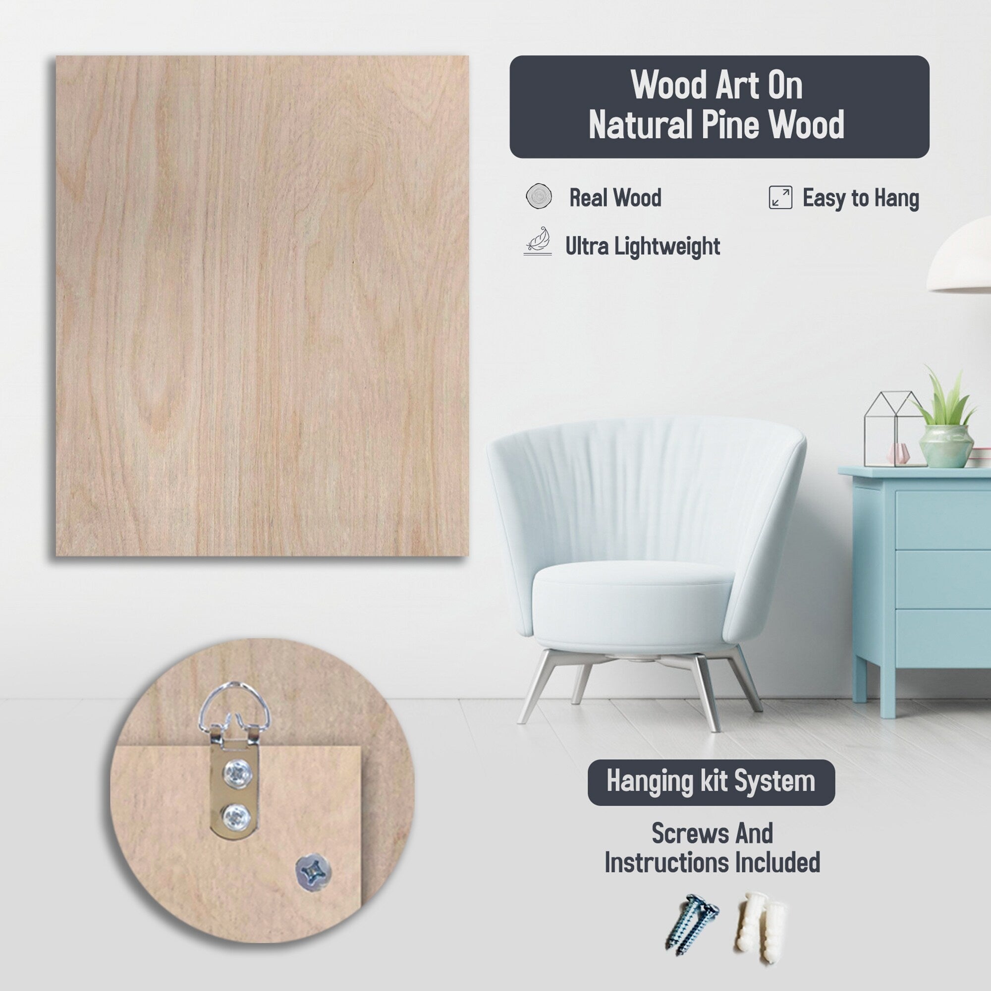 Designart 'Hearts' Desire Distressed White' Vintage Wood Wall Art Décor - Natural Pine Wood