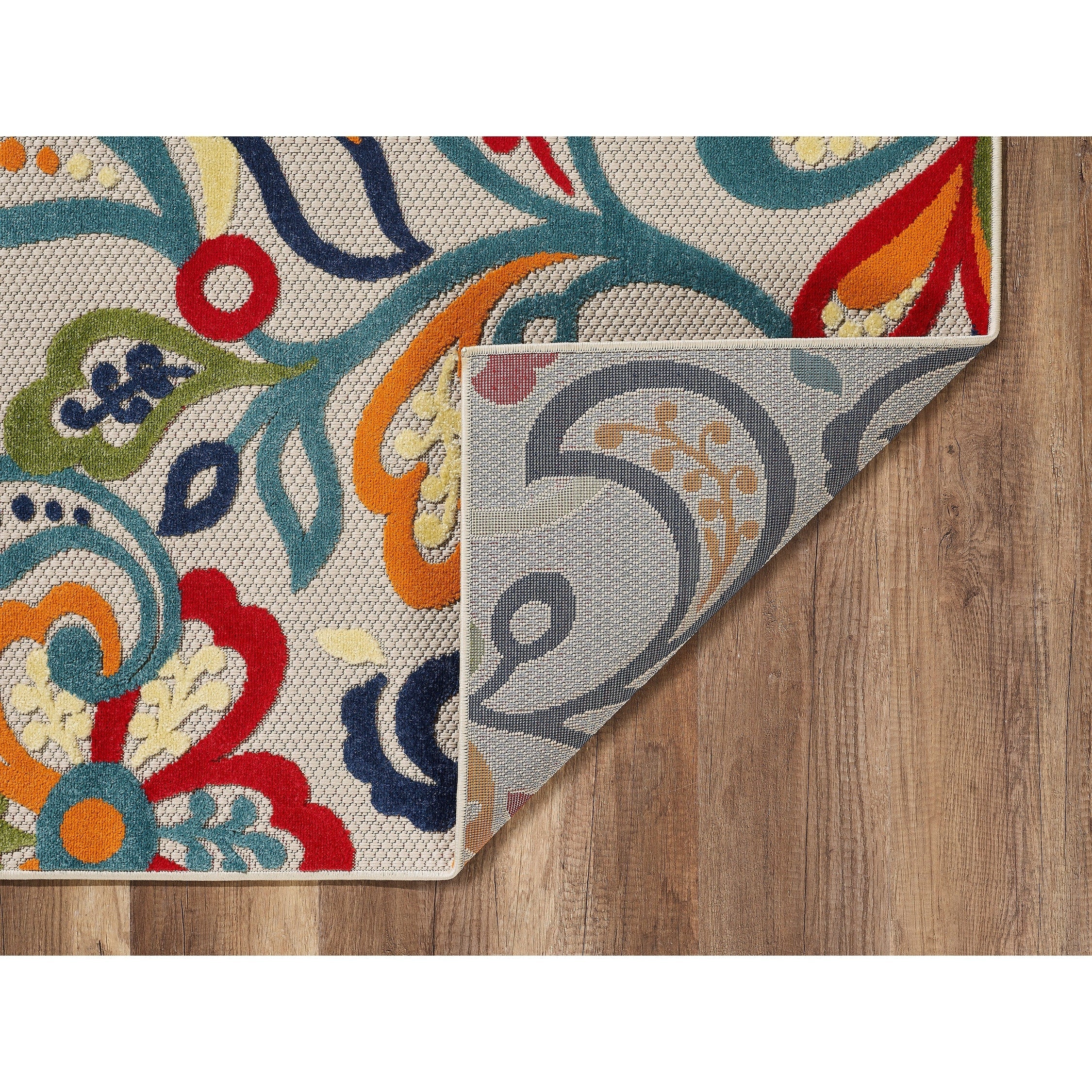 Tapis d'intérieur/extérieur à motif floral Domani Napa