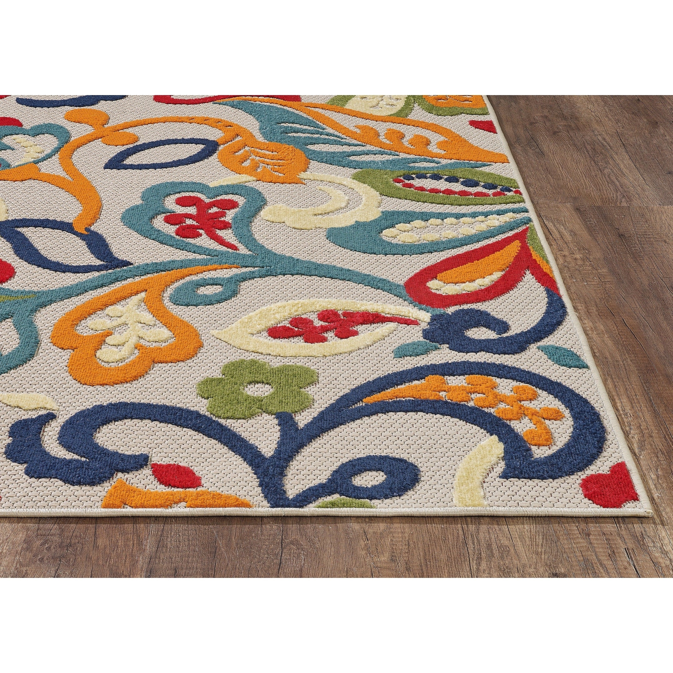 Tapis d'intérieur/extérieur à motif floral Domani Napa