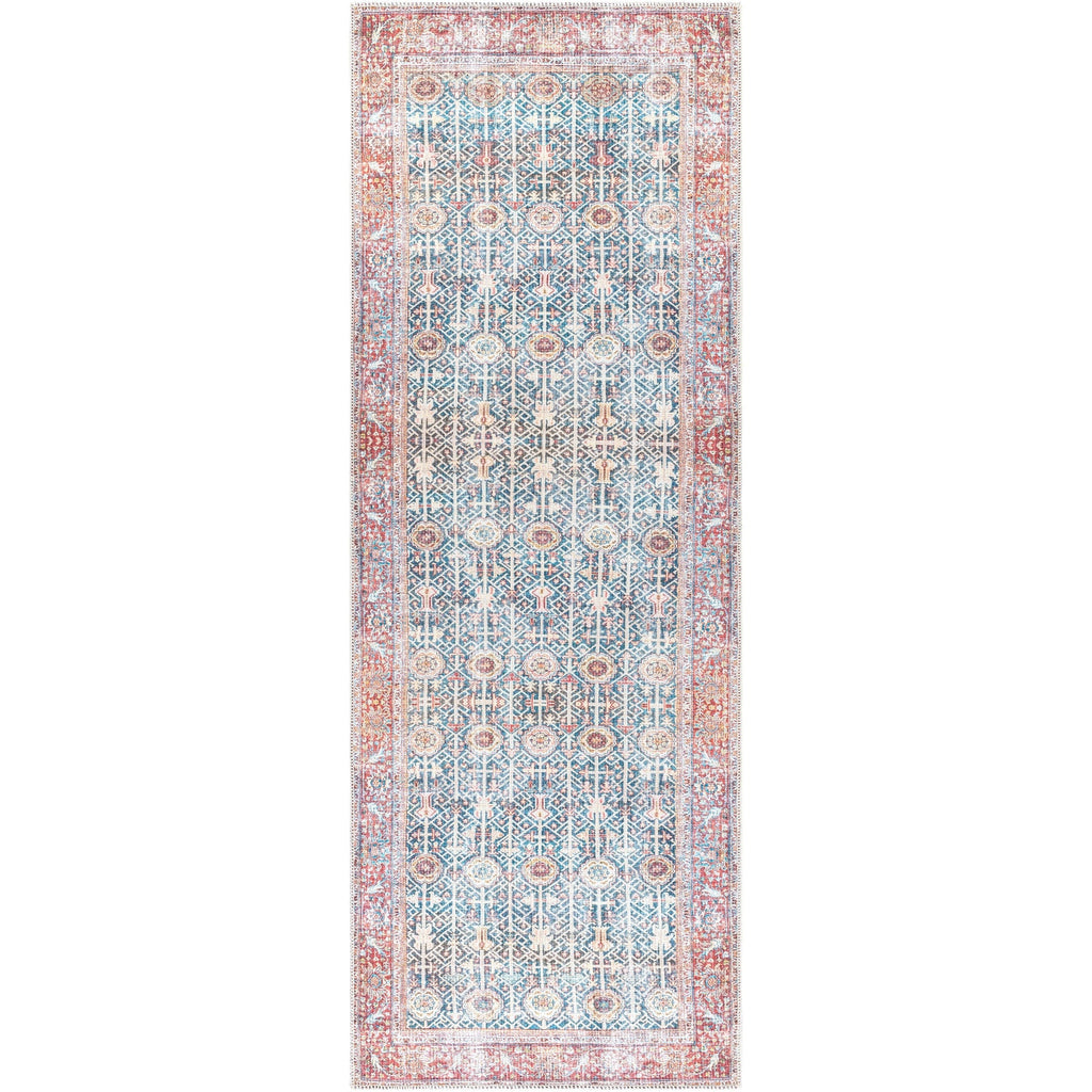 Tapis Domitian traditionnel vintage lavable en machine, tissé artistiquement