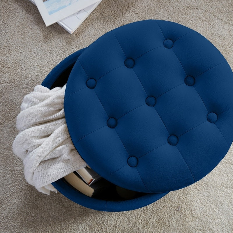 Donovan Tufted Round Storage Ottoman