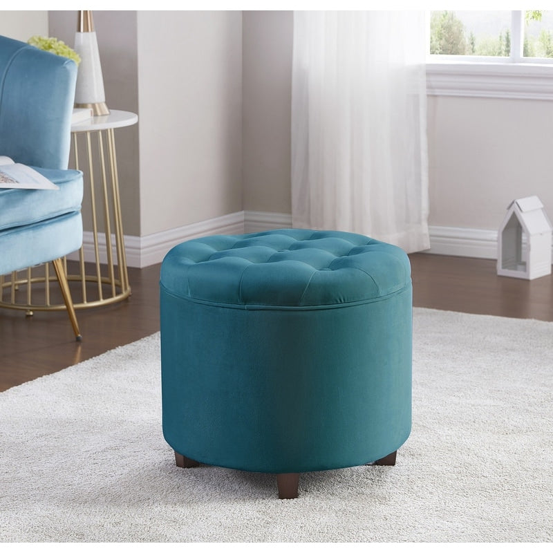 Donovan Tufted Round Storage Ottoman