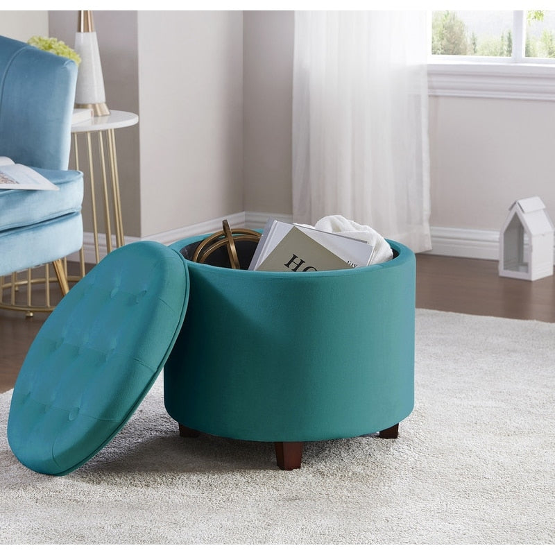 Donovan Tufted Round Storage Ottoman