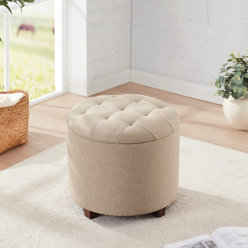 Donovan Tufted Round Storage Ottoman