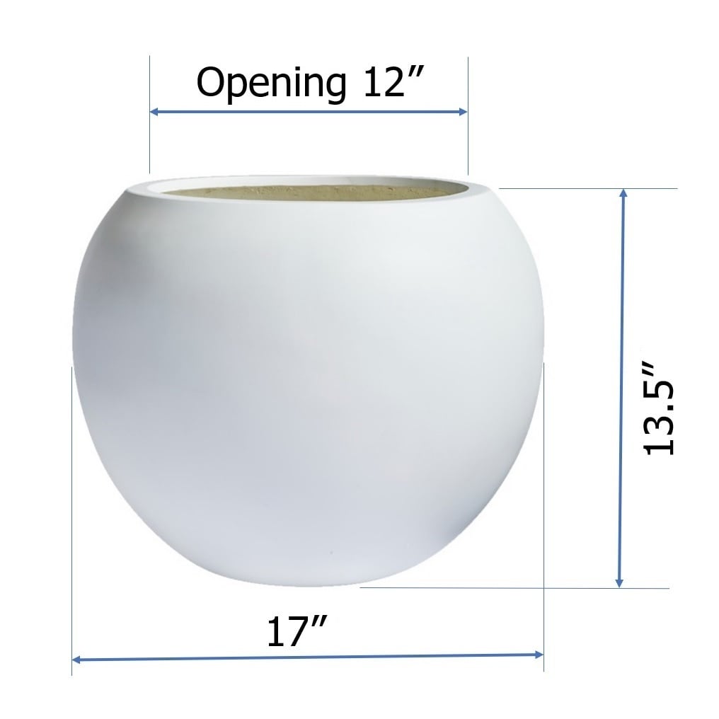 DreamPatio Riverside Fiberstone Modern Sphere Planter for Indoor/Outdoor