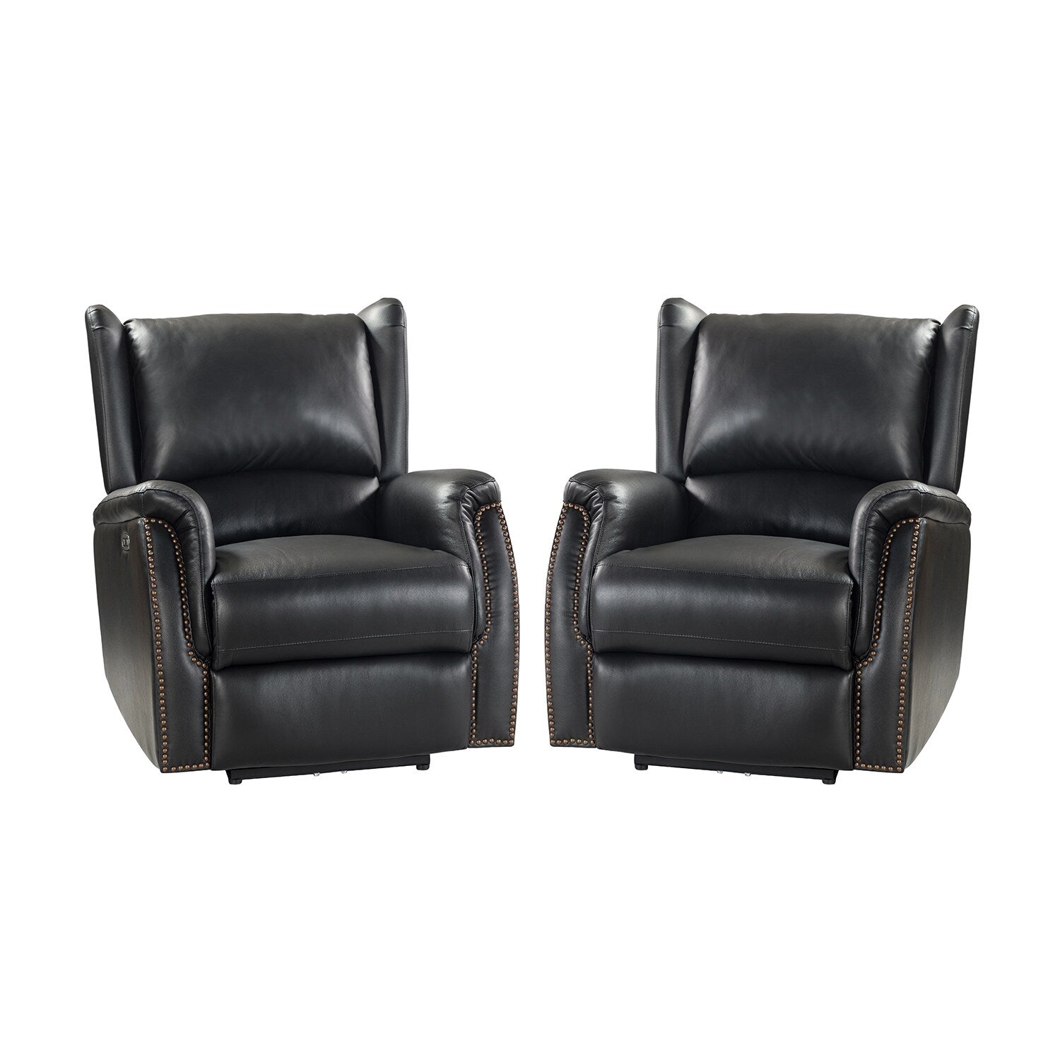 Eduardo Genuine Leather Power Recliner with USB Port Set of 2