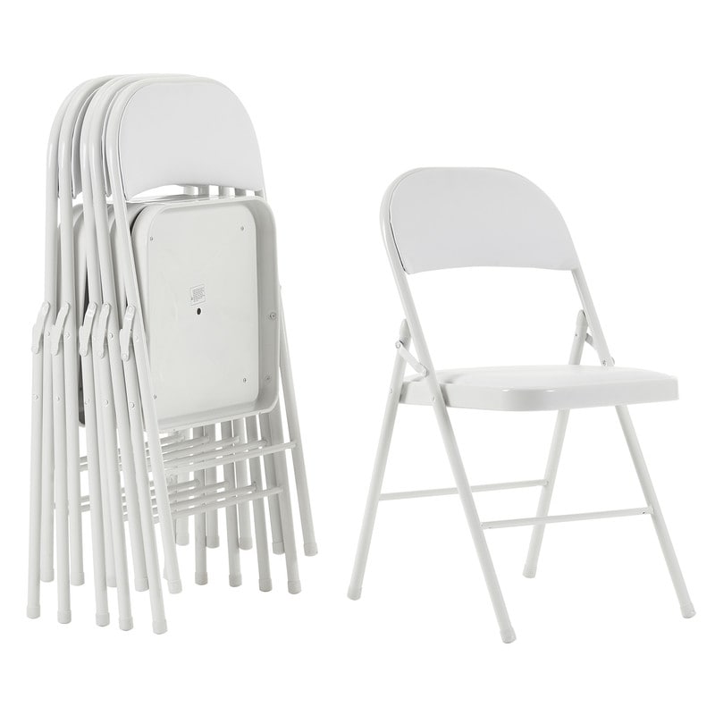 Elegant Foldable Iron & PVC Chairs for Convention & Exhibition White