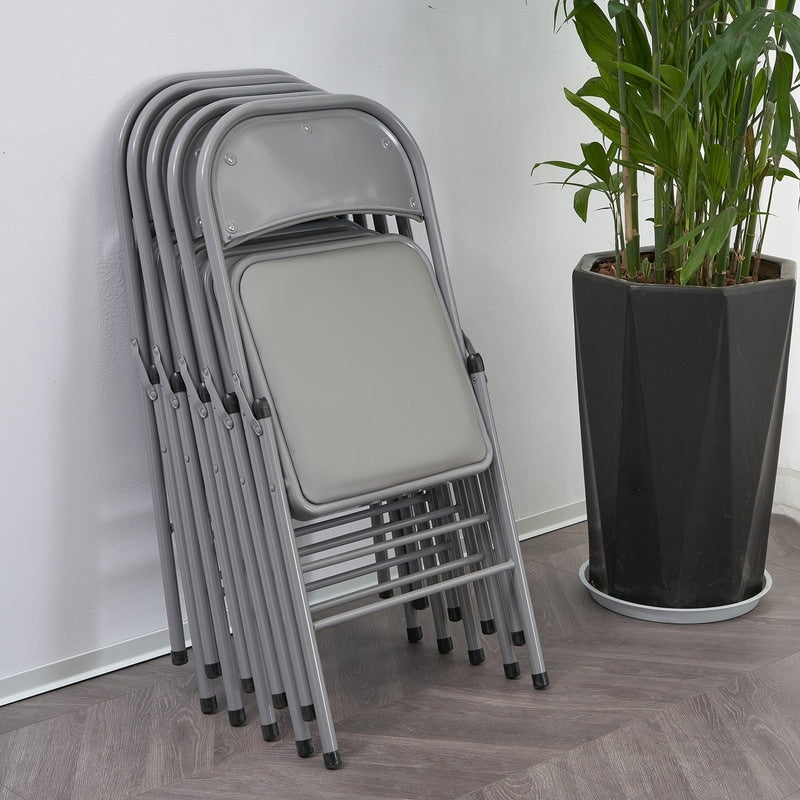 Elegant Foldable Iron & PVC Chairs for Convention & Exhibition White