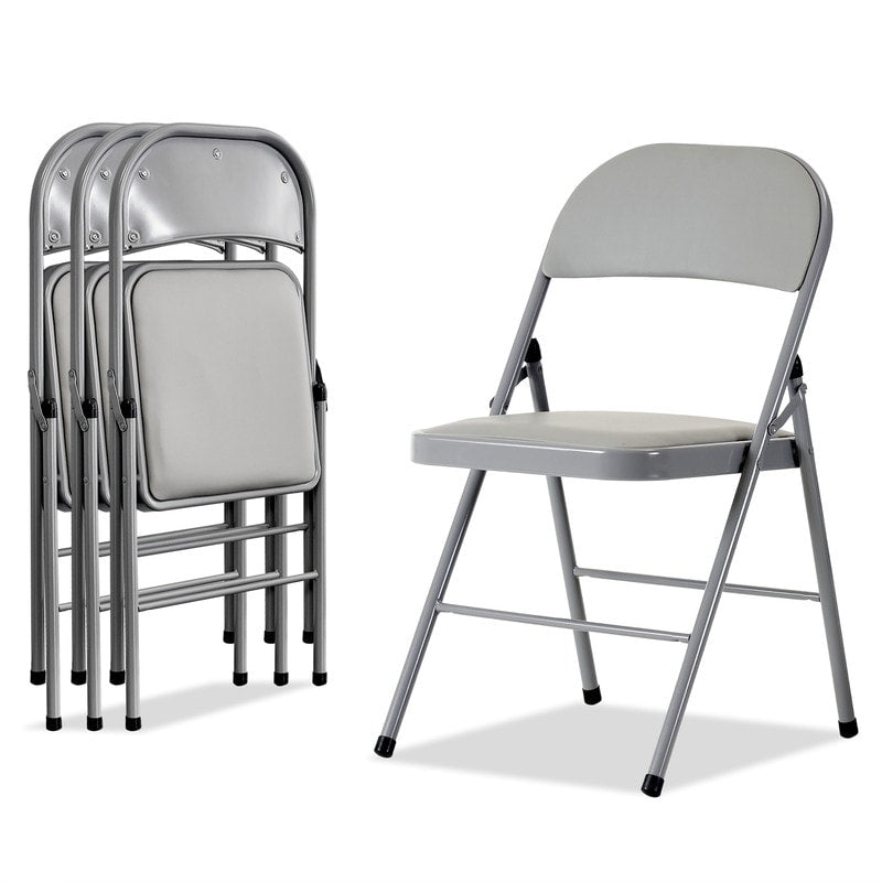 Elegant Foldable Iron & PVC Chairs for Convention & Exhibition White