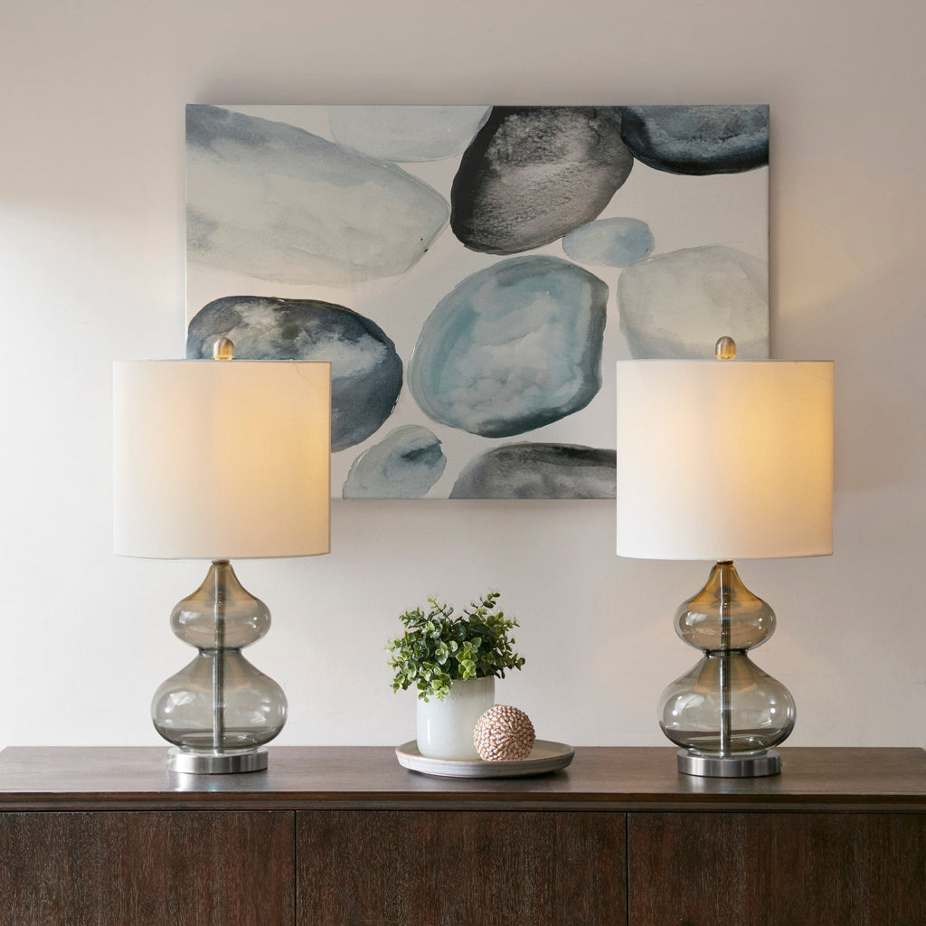 Ellipse Curved Gourd Glass Table Lamp, Set of 2