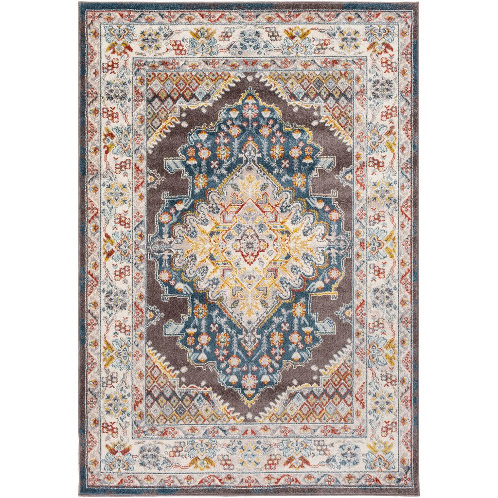 Tapis de sol Livabliss Elmas à médaillon persan traditionnel