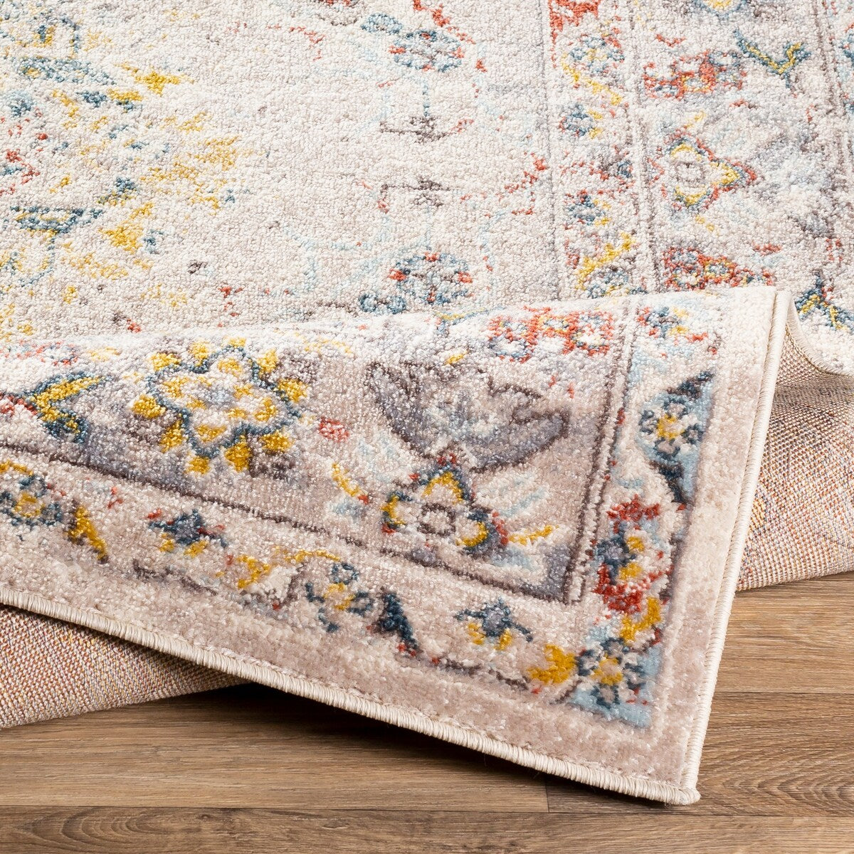 Tapis de sol Livabliss Elmas à médaillon persan traditionnel