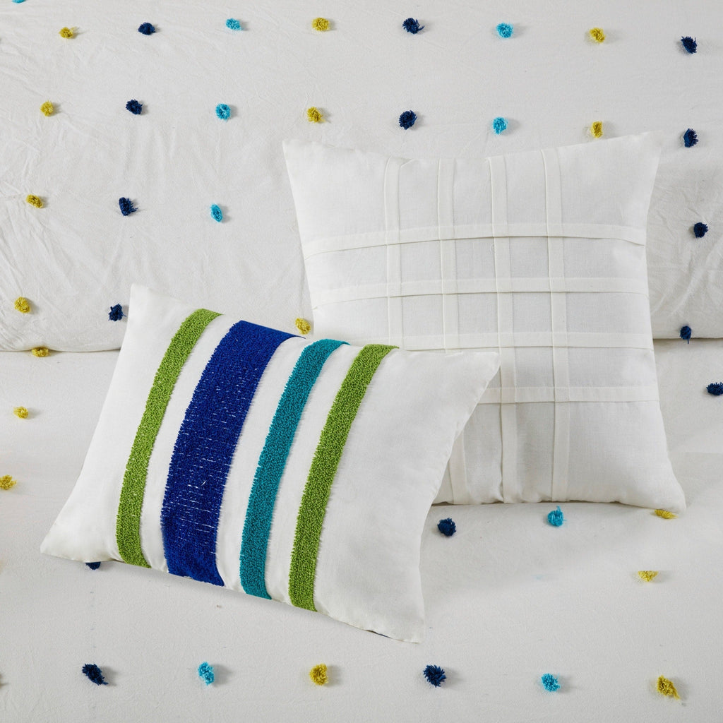 Ensley Cotton Jacquard Pom Pom Comforter Set by Intelligent Design Kids