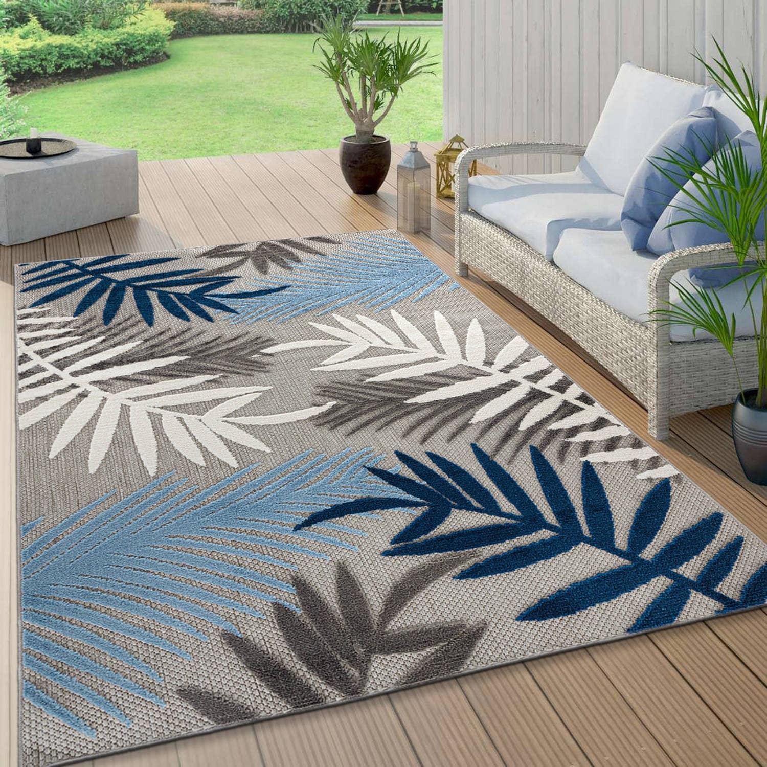 Tapis d'intérieur/extérieur Evora Palm Frond