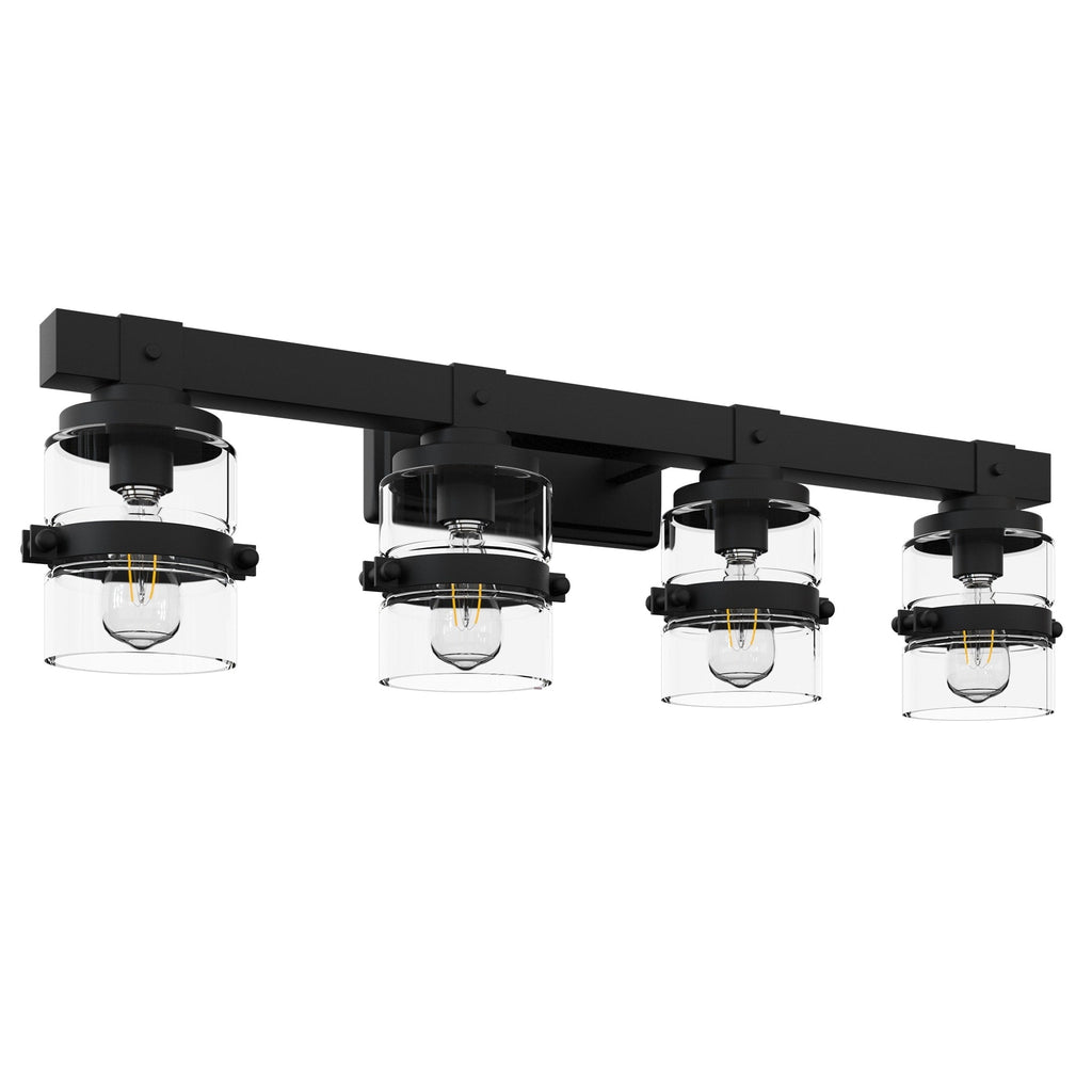 ExBrite Farmhouse 3-lights Bathroom Dimmable Iron Black Vanity Lights Wall Sconces