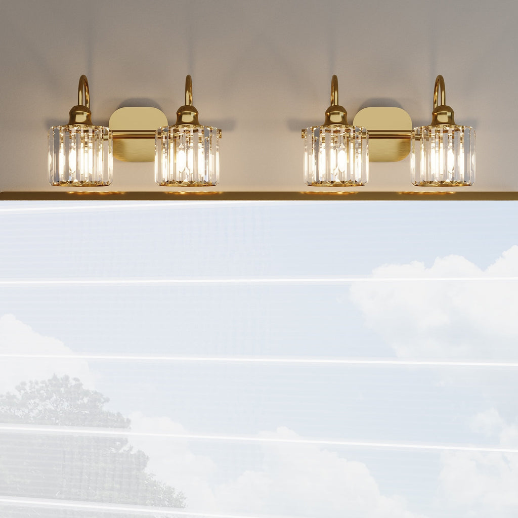 ExBrite Modern Rose Gold 1/2/3/4/5-light Bathroom Dimmable Crystal Vanity Lights Wall Sconces