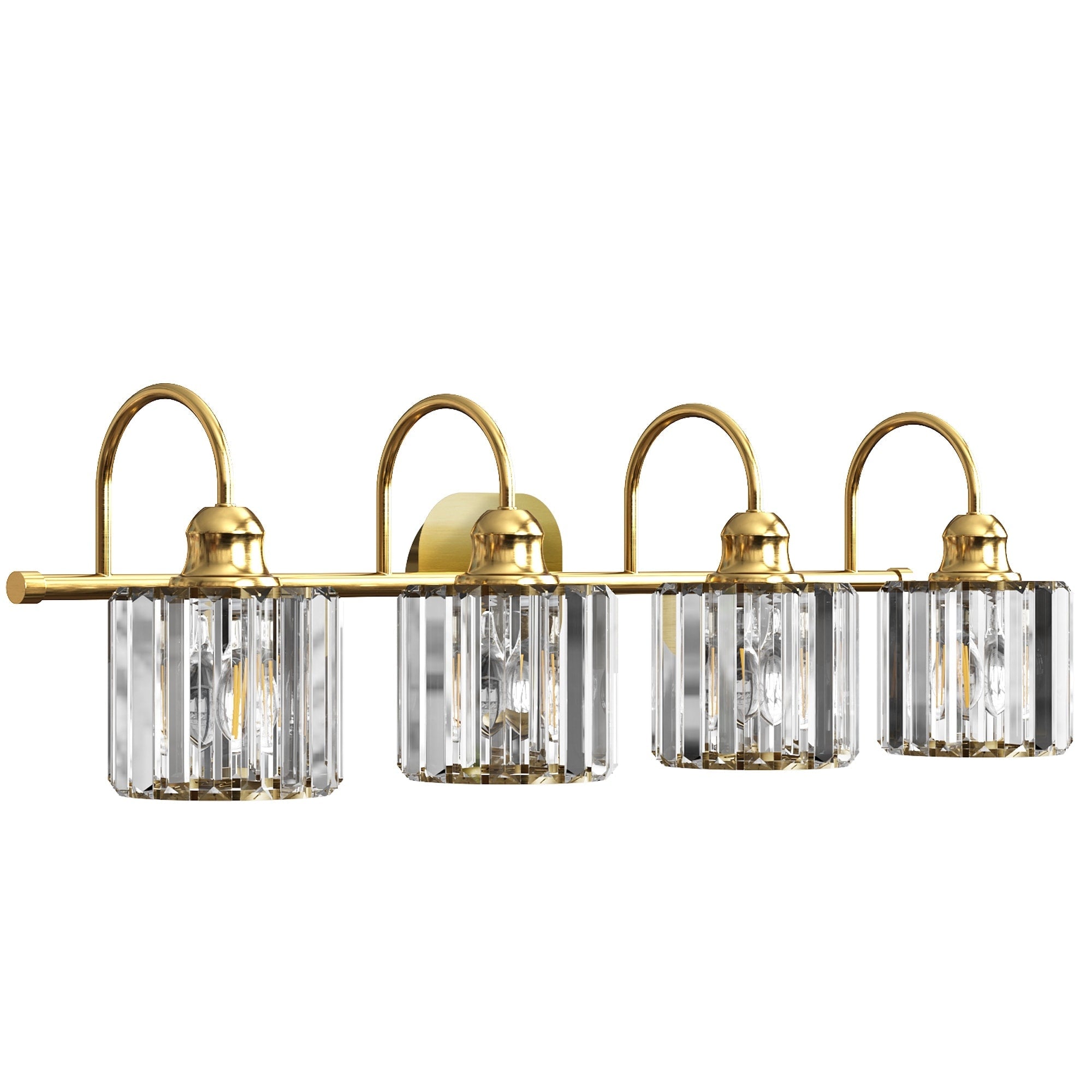 ExBrite Modern Rose Gold 1/2/3/4/5-light Bathroom Dimmable Crystal Vanity Lights Wall Sconces