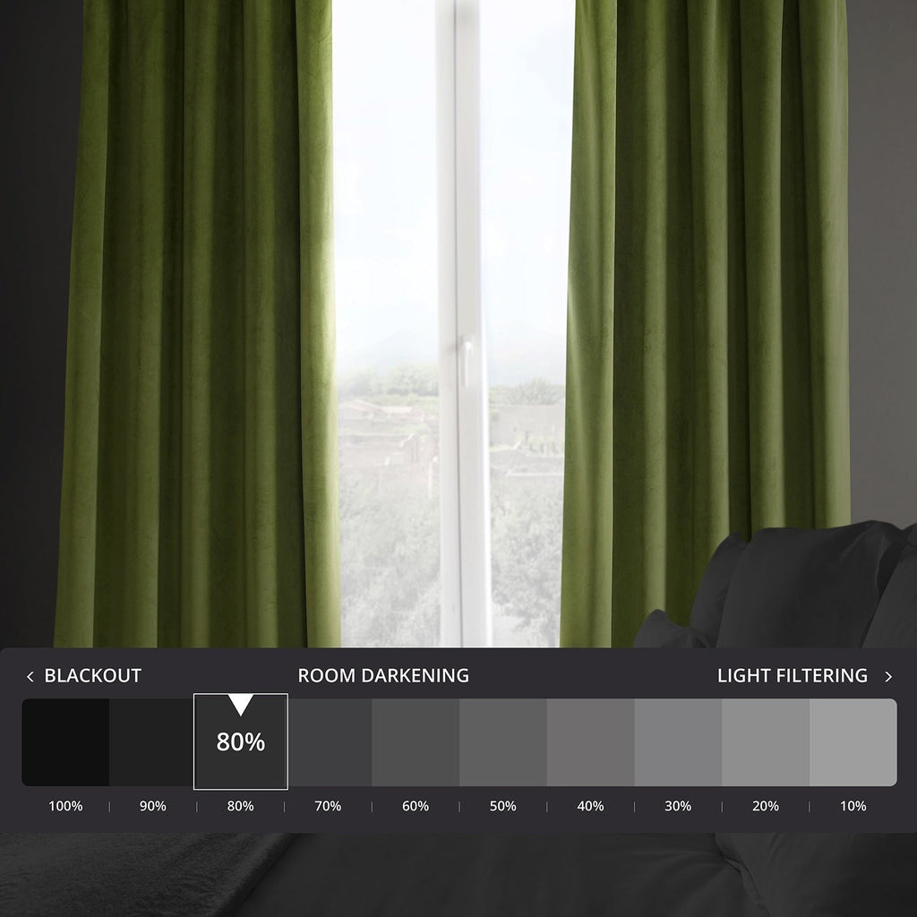 Exclusive Fabrics Heritage Plush Velvet Room Darkening Curtains (1 Panel) Luxury Velvet Curtains for Bedroom & Living Room.
