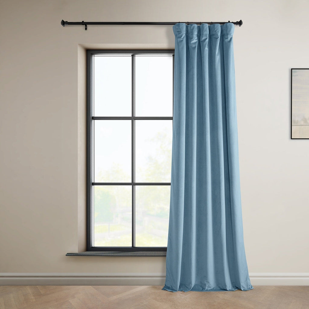 Exclusive Fabrics Heritage Plush Velvet Room Darkening Curtains (1 Panel) Luxury Velvet Curtains for Bedroom & Living Room.