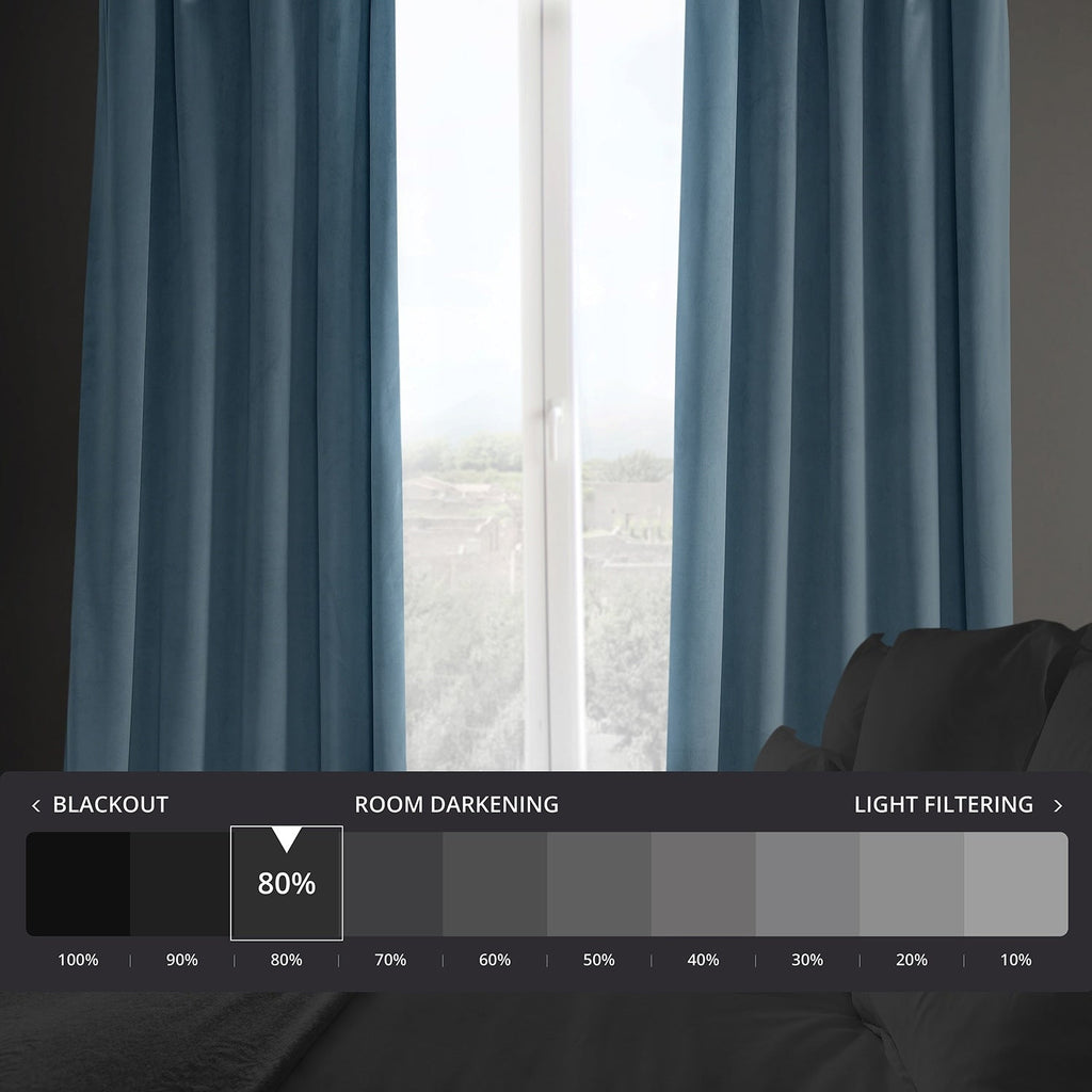 Exclusive Fabrics Heritage Plush Velvet Room Darkening Curtains (1 Panel) Luxury Velvet Curtains for Bedroom & Living Room.