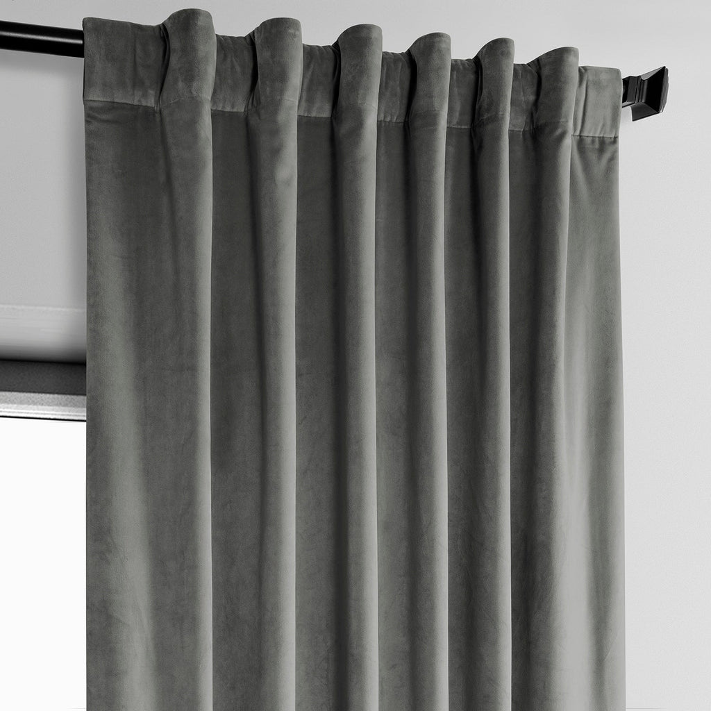 Exclusive Fabrics Heritage Plush Velvet Room Darkening Curtains (1 Panel) Luxury Velvet Curtains for Bedroom & Living Room.