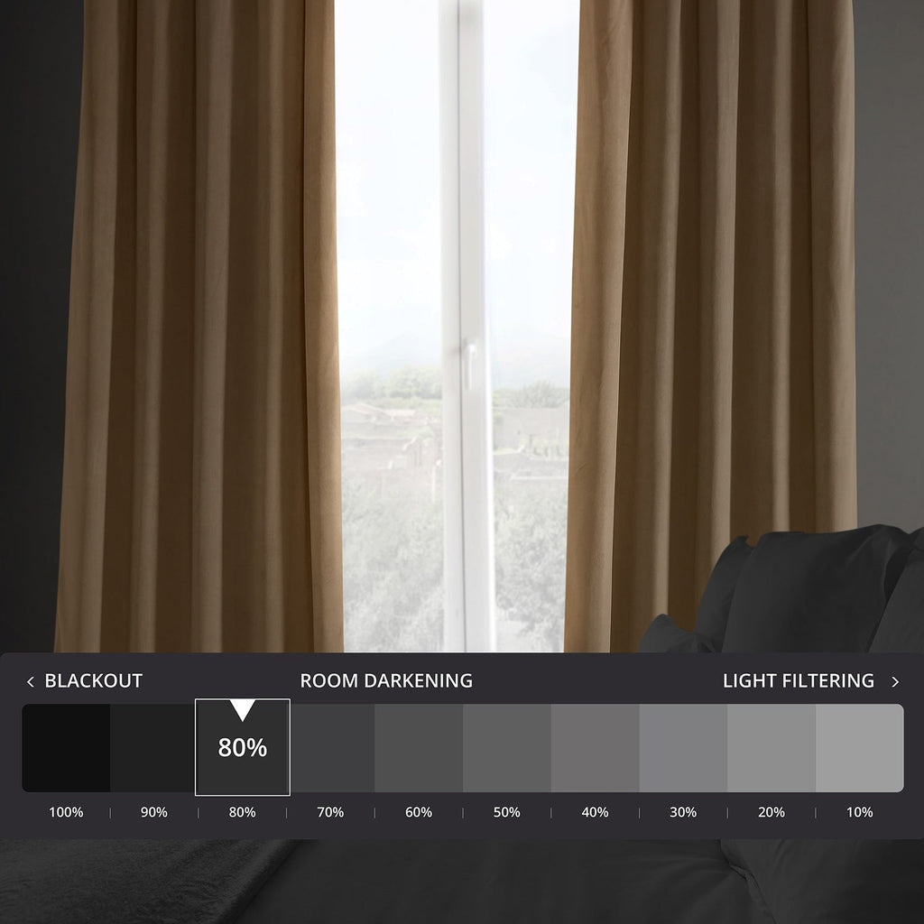 Exclusive Fabrics Heritage Plush Velvet Room Darkening Curtains (1 Panel) Luxury Velvet Curtains for Bedroom & Living Room.