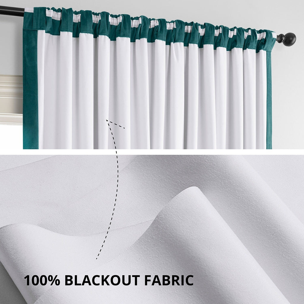 Exclusive Fabrics Signature Extra Wide Blackout Velvet Curtains (1 Panel) - Luxurious Blackout Drapes