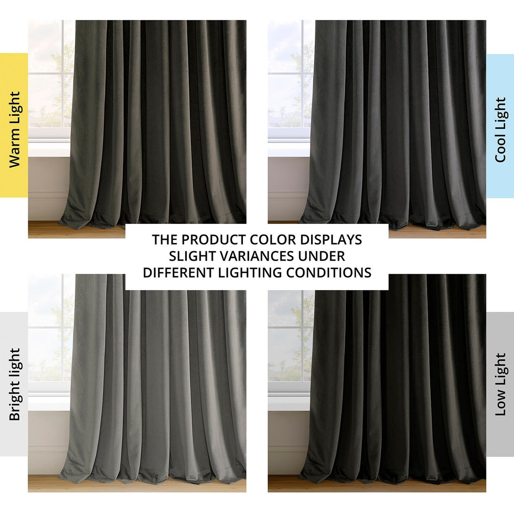 Exclusive Fabrics Signature Extra Wide Blackout Velvet Curtains (1 Panel) - Luxurious Blackout Drapes