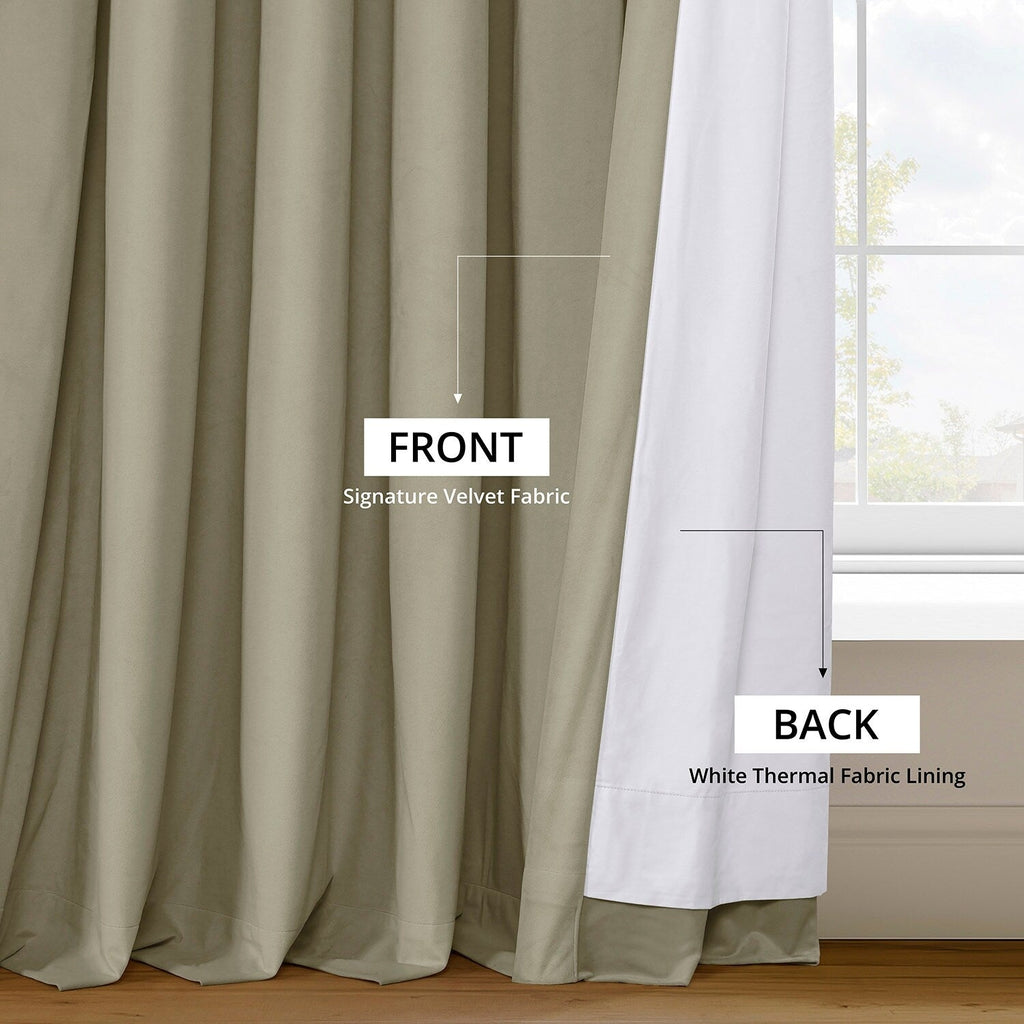 Exclusive Fabrics Signature Extra Wide Blackout Velvet Curtains (1 Panel) - Luxurious Blackout Drapes