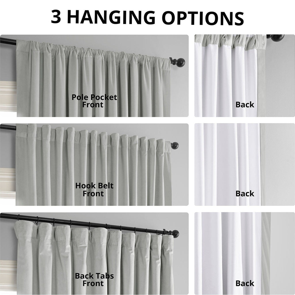 Exclusive Fabrics Signature Extra Wide Blackout Velvet Curtains (1 Panel) - Luxurious Blackout Drapes