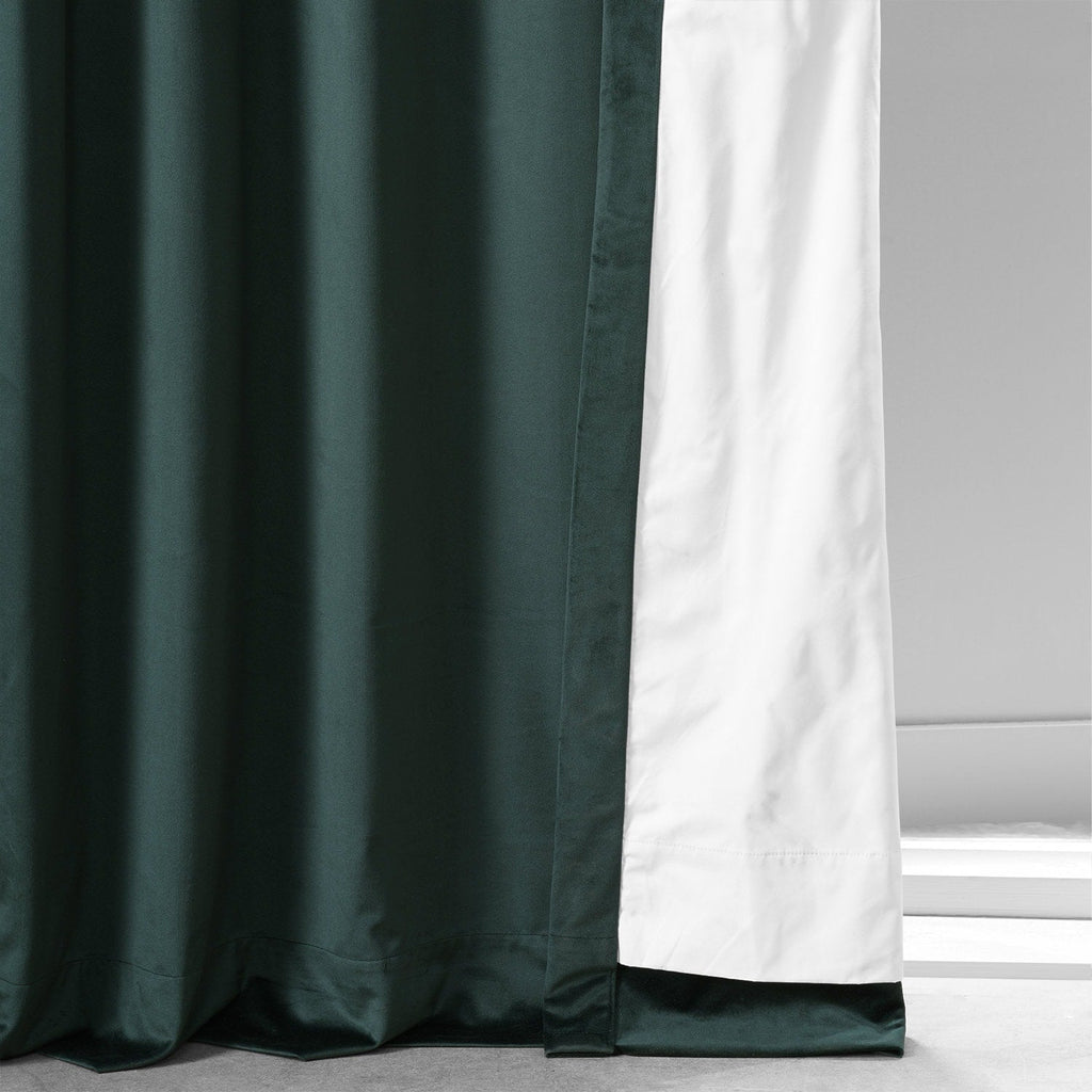 Exclusive Fabrics Signature Plush Velvet Hotel Blackout Curtains (1 Panel) - Luxury Soft Drapery for Light Control & Elegance