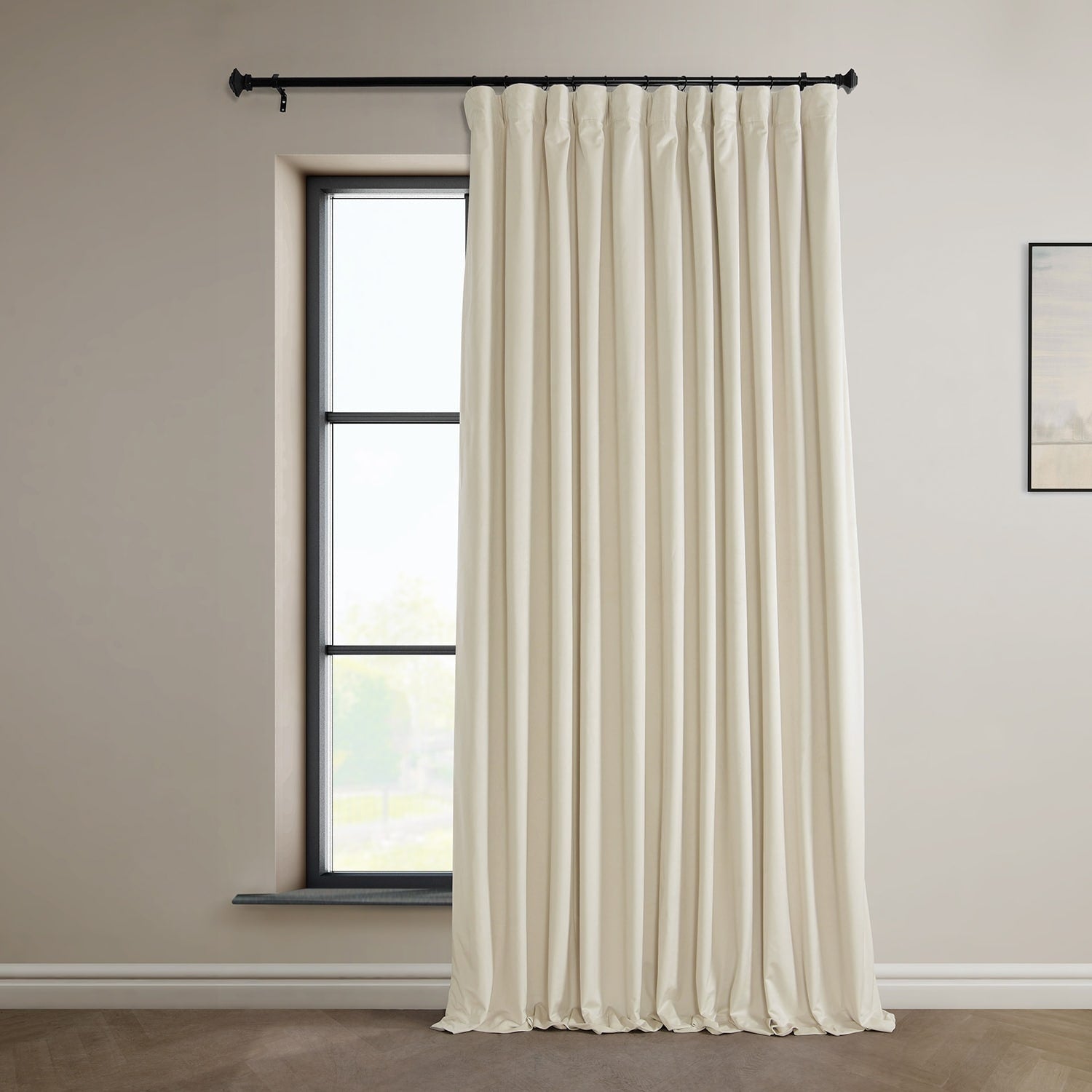 Exclusive Fabrics Signature Plush Velvet Hotel Blackout Curtains (1 Panel) - Luxury Soft Drapery for Light Control & Elegance