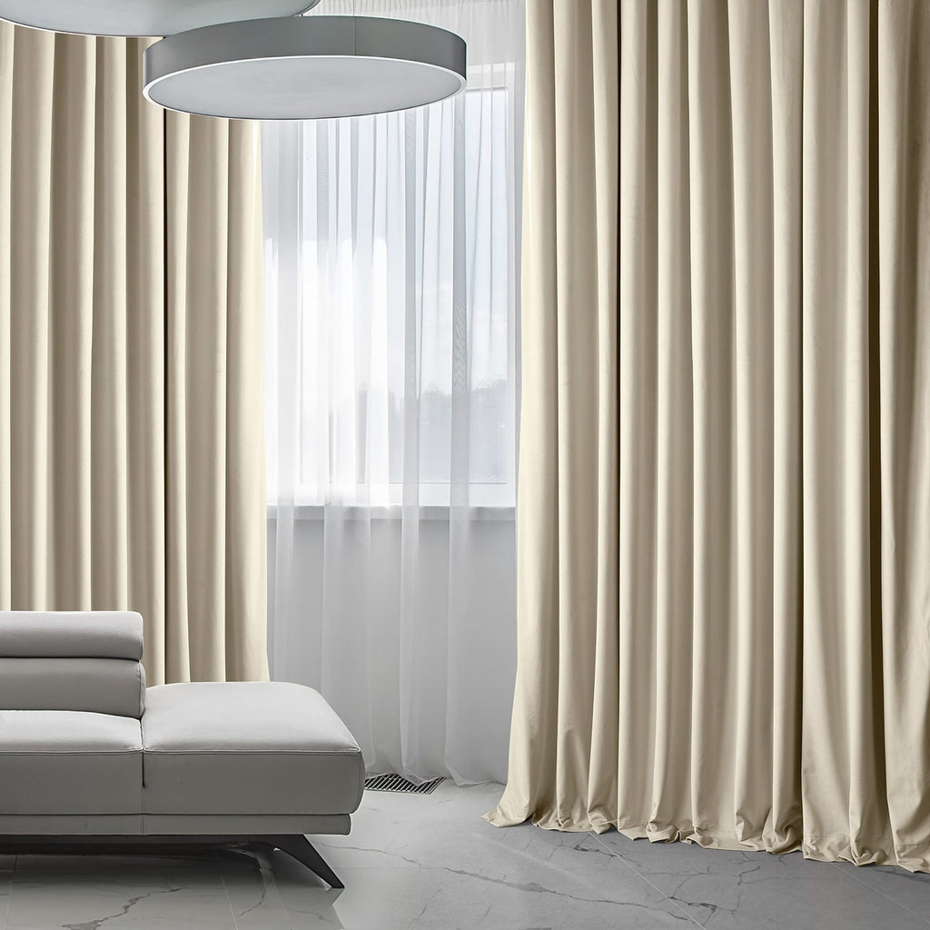 Exclusive Fabrics Signature Plush Velvet Hotel Blackout Curtains (1 Panel) - Luxury Soft Drapery for Light Control & Elegance