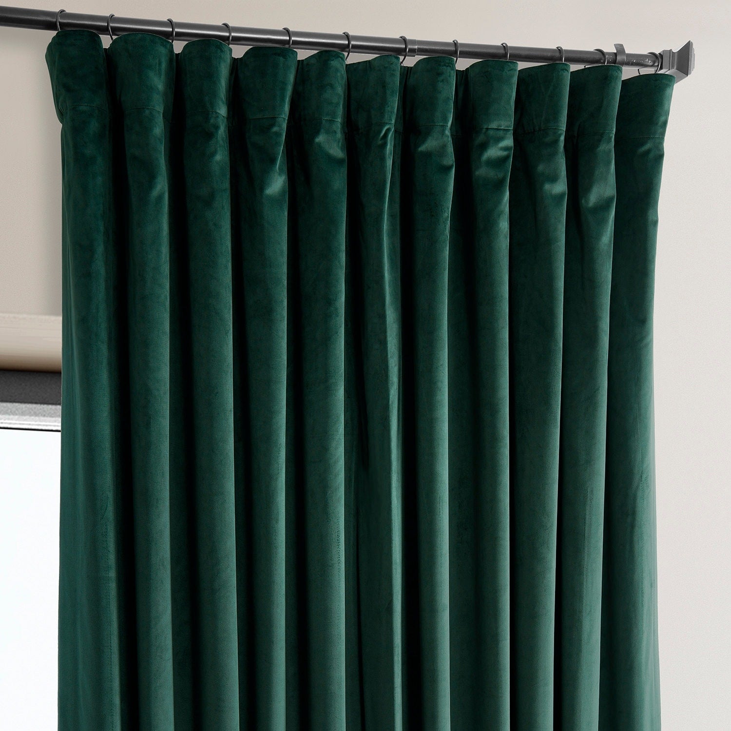 Exclusive Fabrics Signature Plush Velvet Hotel Blackout Curtains (1 Panel) - Luxury Soft Drapery for Light Control & Elegance
