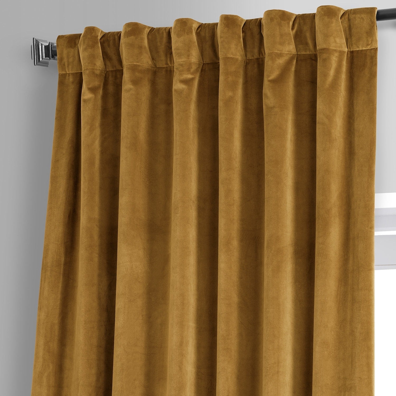 Exclusive Fabrics Signature Plush Velvet Hotel Blackout Curtains (1 Panel) - Luxury Soft Drapery for Light Control & Elegance
