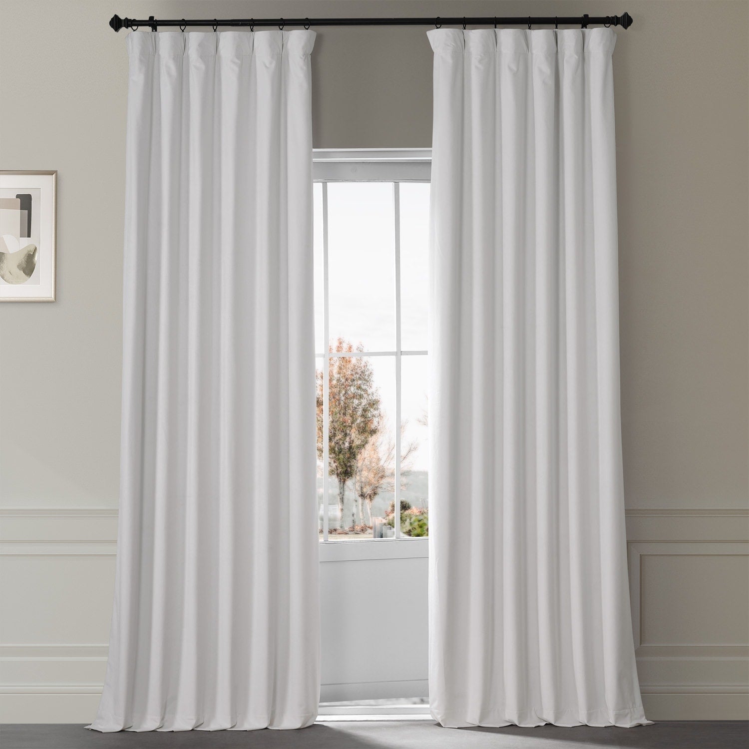 Exclusive Fabrics Signature Plush Velvet Hotel Blackout Curtains (1 Panel) - Luxury Soft Drapery for Light Control & Elegance