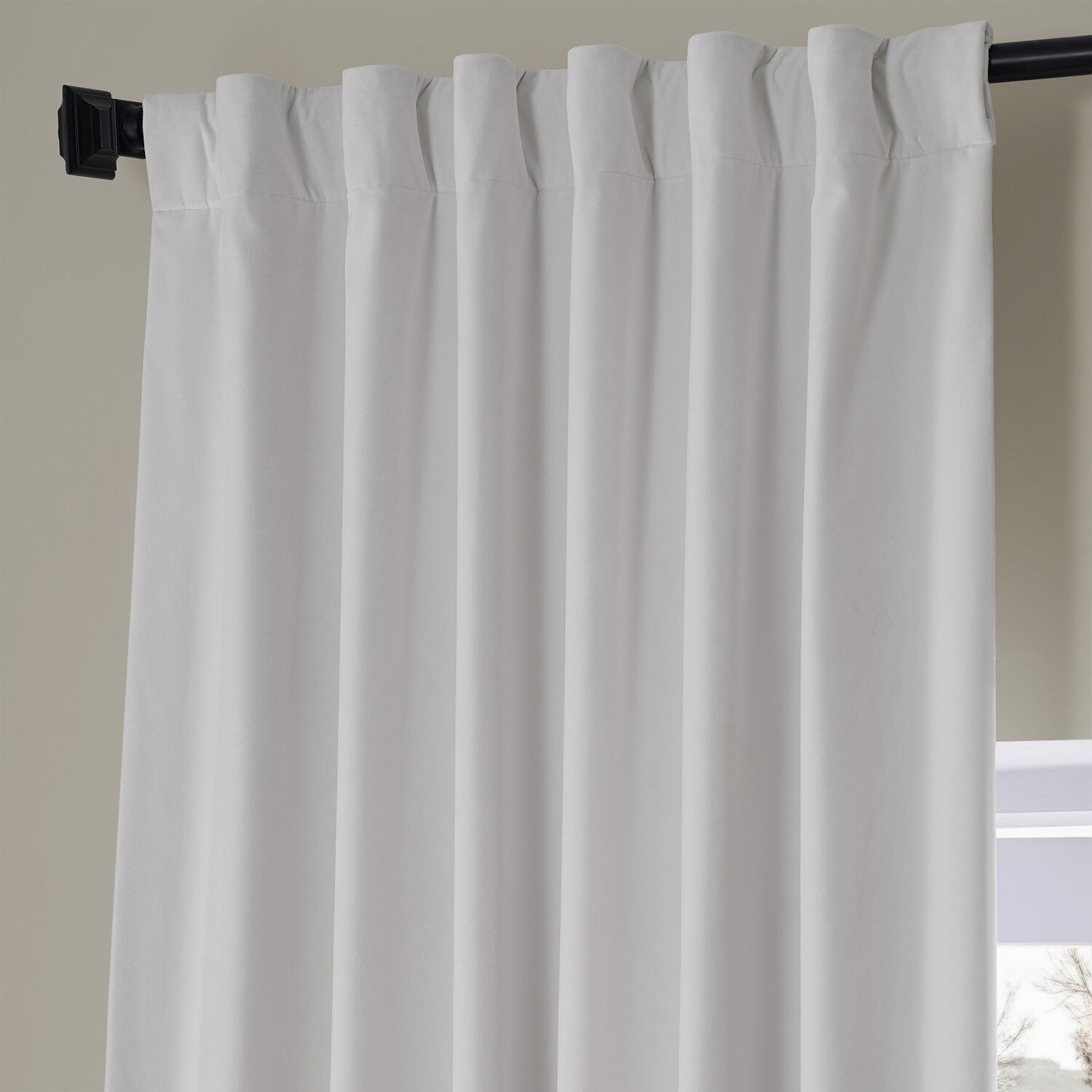 Exclusive Fabrics Signature Plush Velvet Hotel Blackout Curtains (1 Panel) - Luxury Soft Drapery for Light Control & Elegance