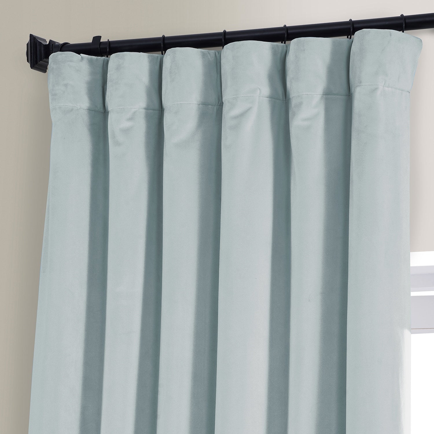 Exclusive Fabrics Signature Plush Velvet Hotel Blackout Curtains (1 Panel) - Luxury Soft Drapery for Light Control & Elegance