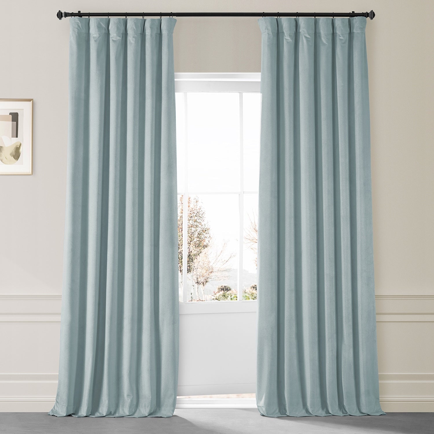Exclusive Fabrics Signature Plush Velvet Hotel Blackout Curtains (1 Panel) - Luxury Soft Drapery for Light Control & Elegance