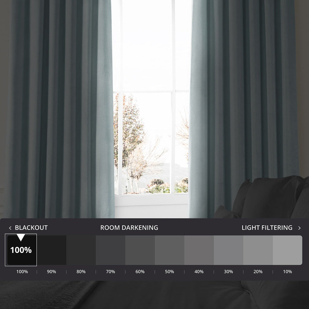 Exclusive Fabrics Signature Plush Velvet Hotel Blackout Curtains (1 Panel) - Luxury Soft Drapery for Light Control & Elegance