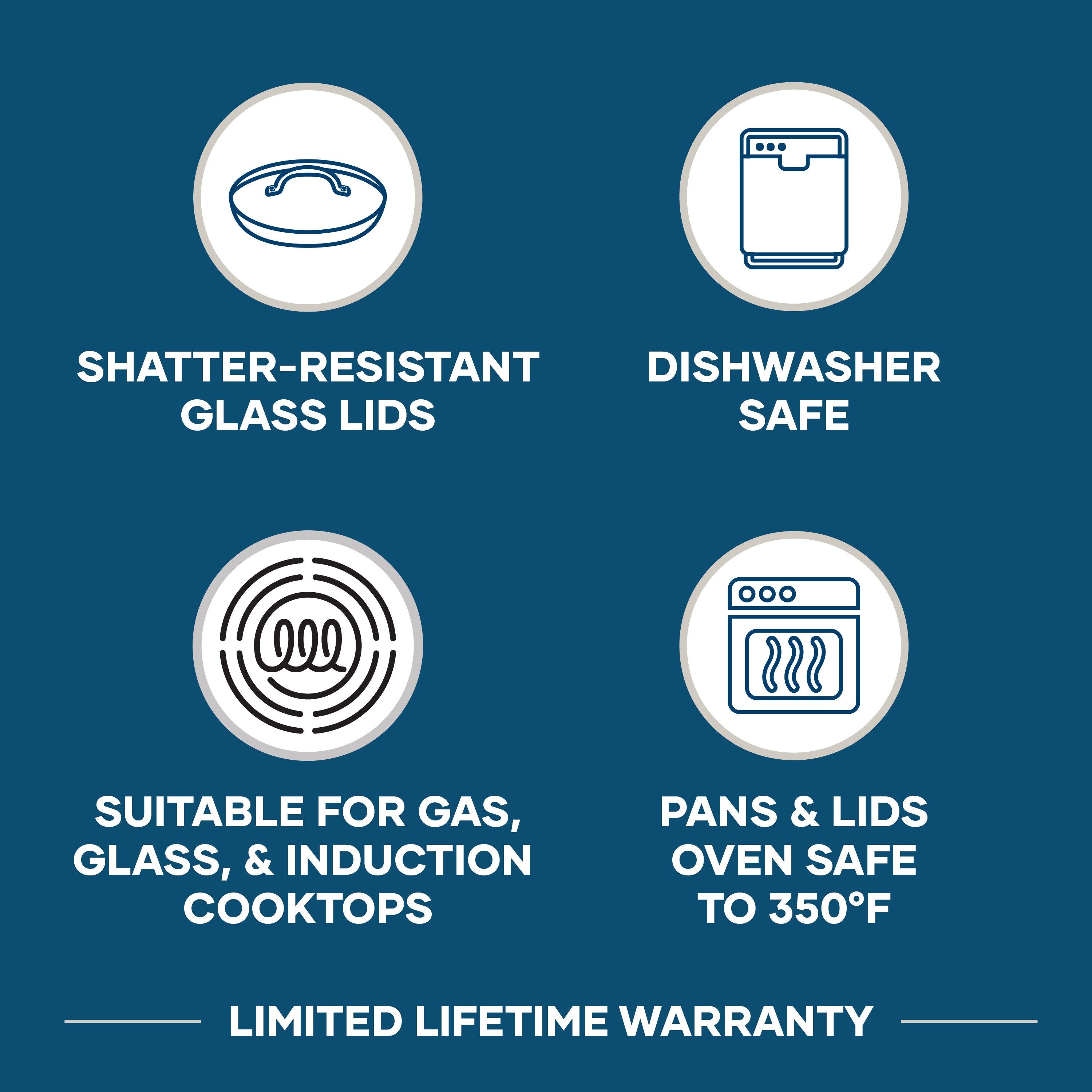 Batterie de cuisine Farberware Brilliance en acier inoxydable, 10 pièces
